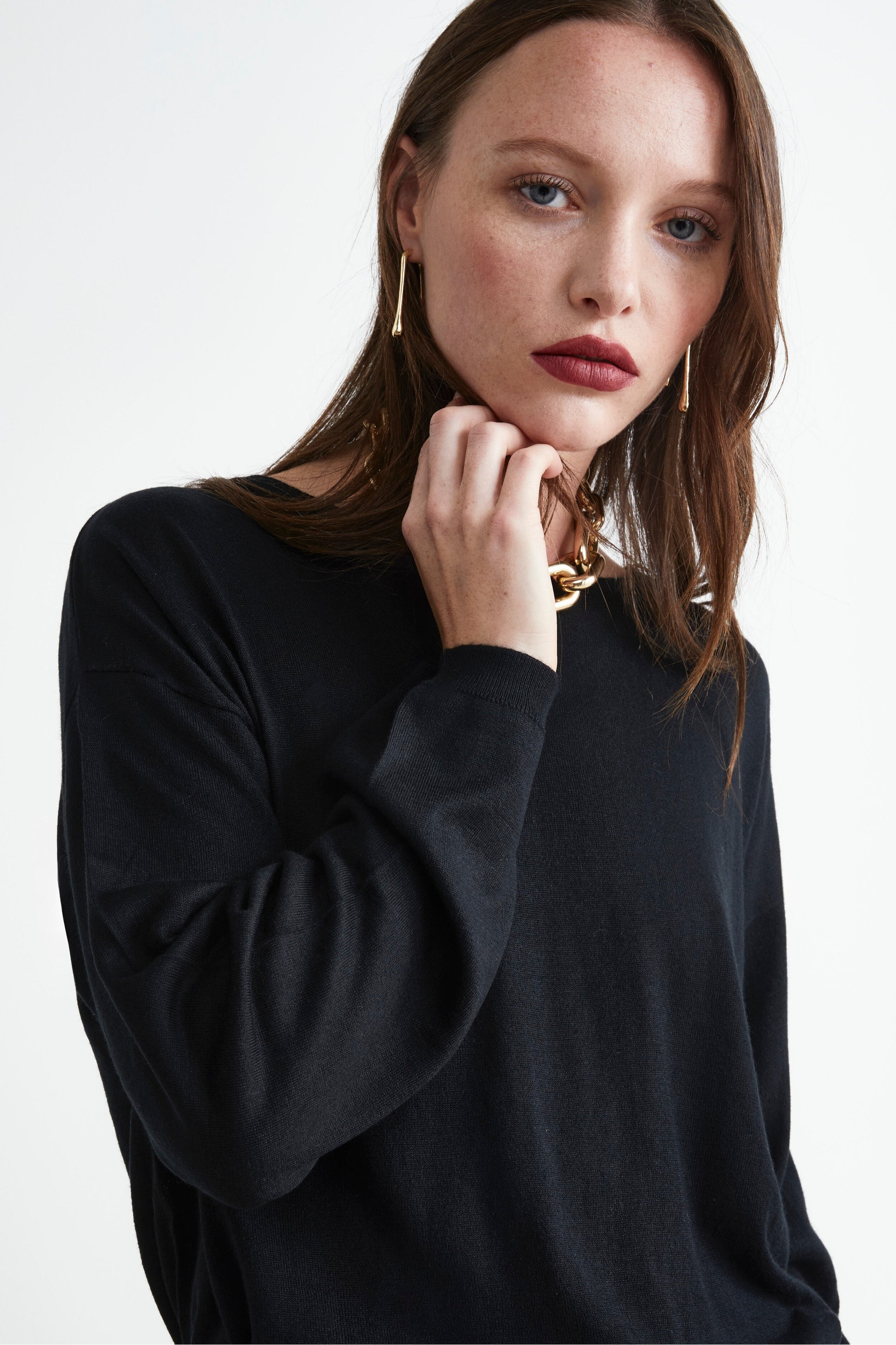 Pullover Extrafine in Seta e Cashmere - NERO