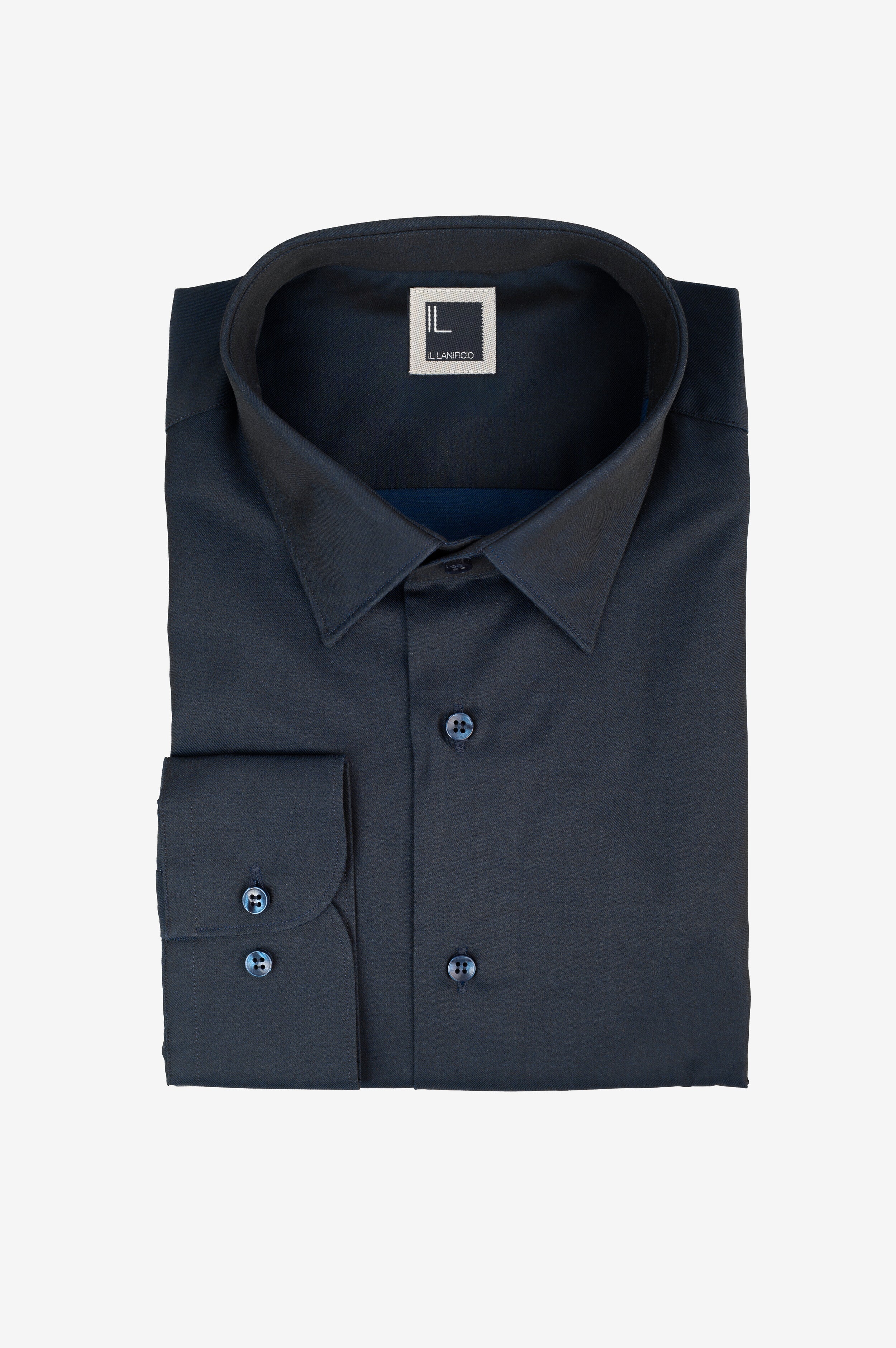 Camicia twill collo classico - BLU