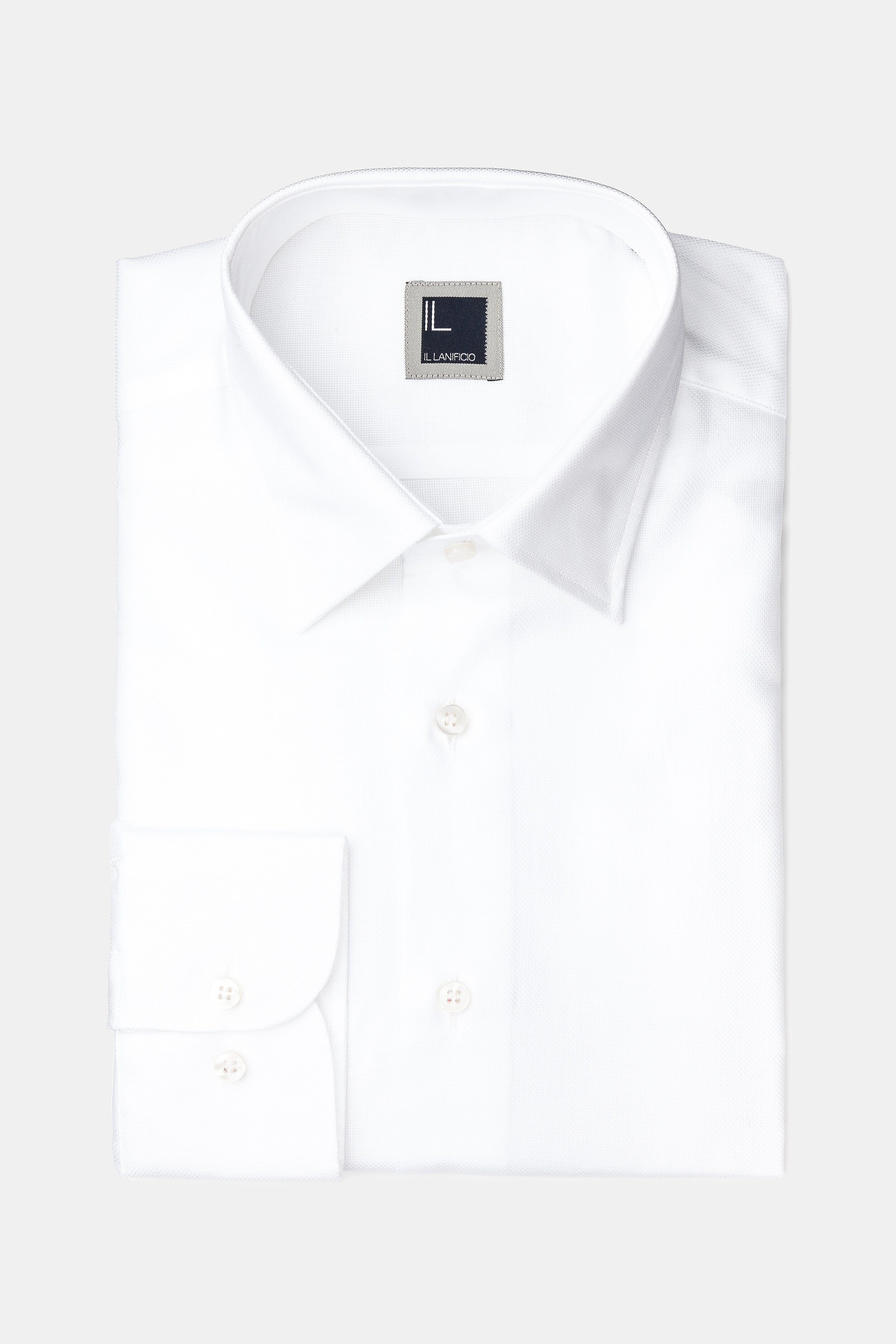 Classic honeycomb collar shirt - WHITE