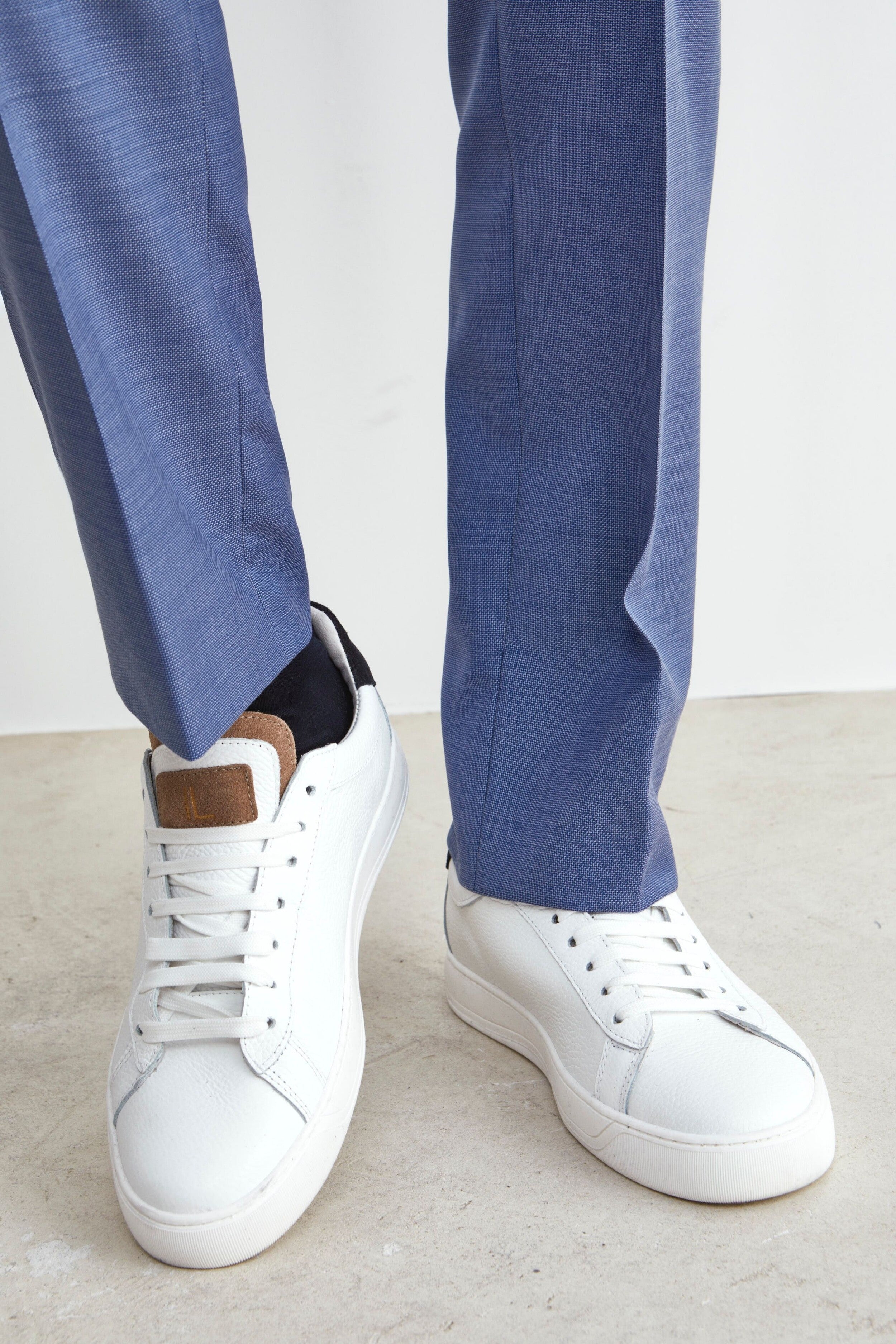 White Leather Sneakers - WHITE