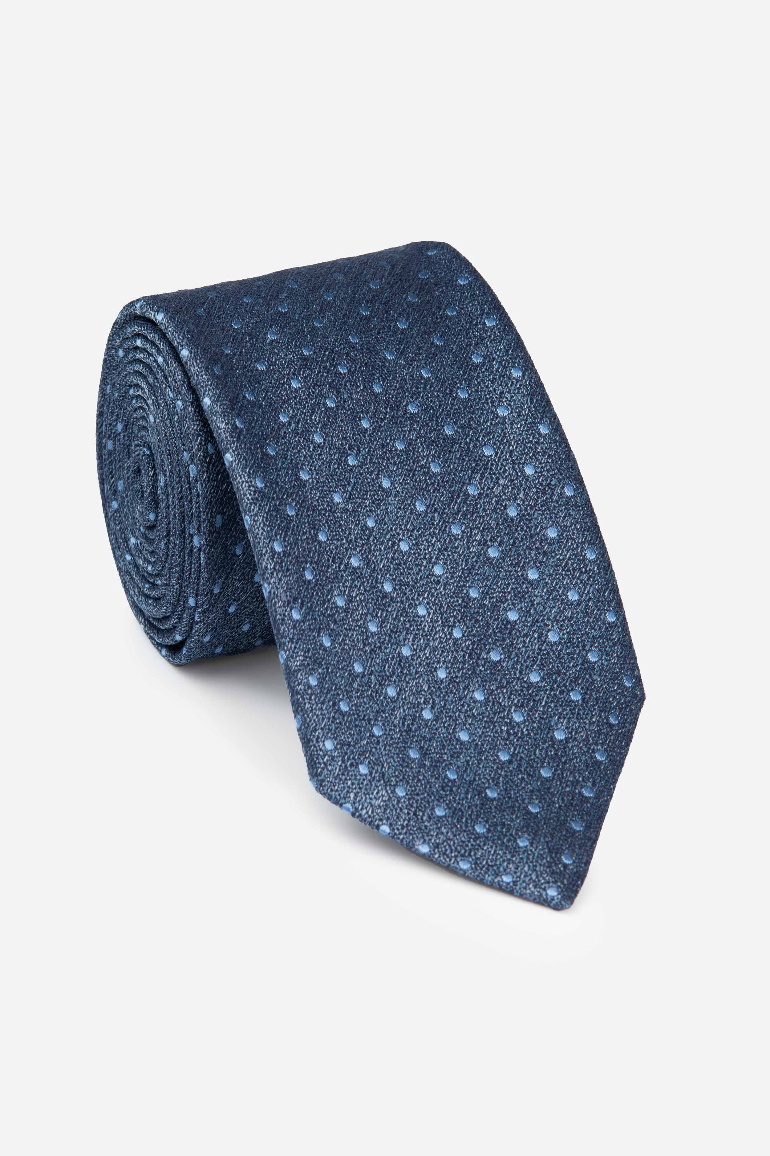 Blaue Polka Dot Krawatte - Blaues Pois