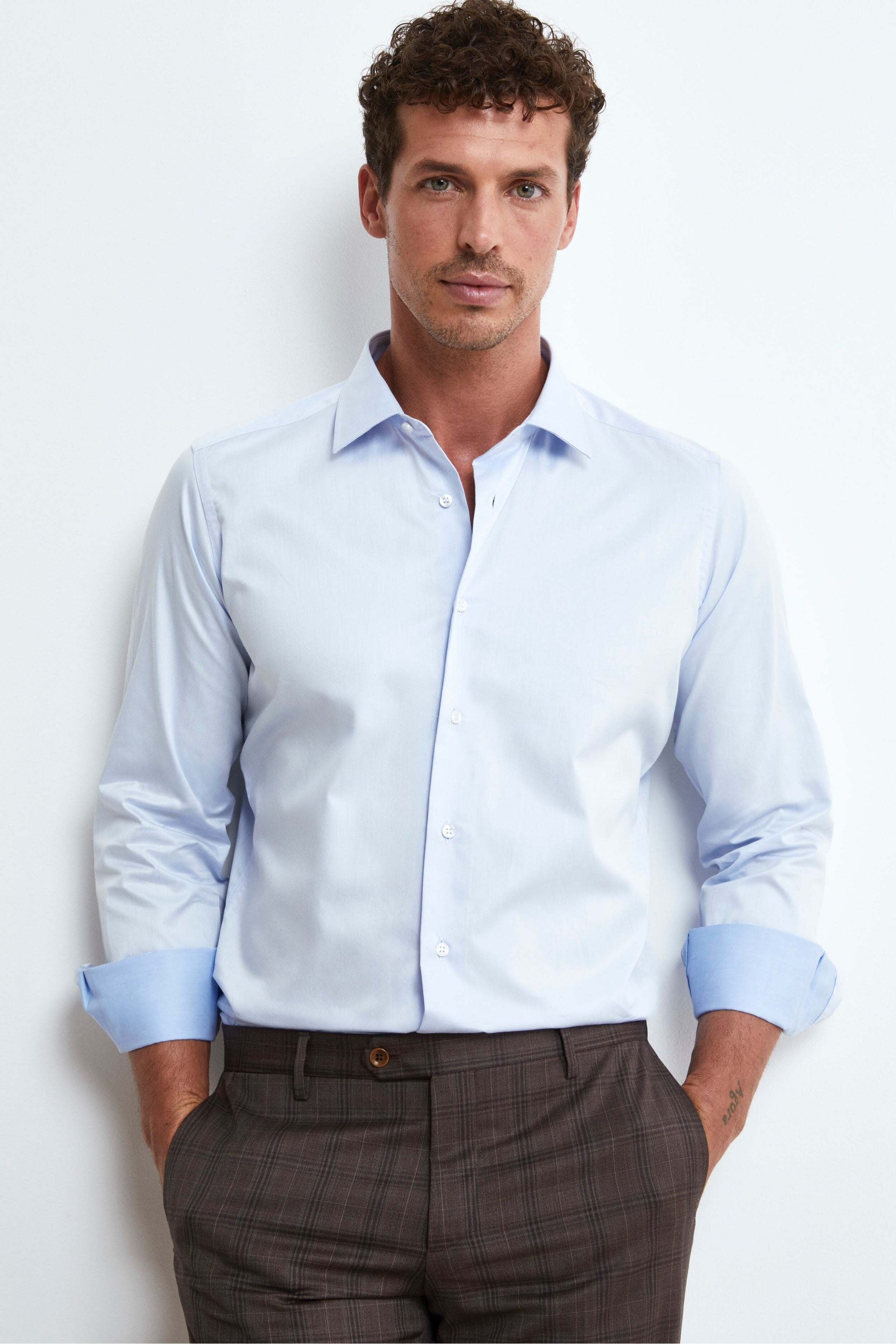 Slim casual shirt - Light blue