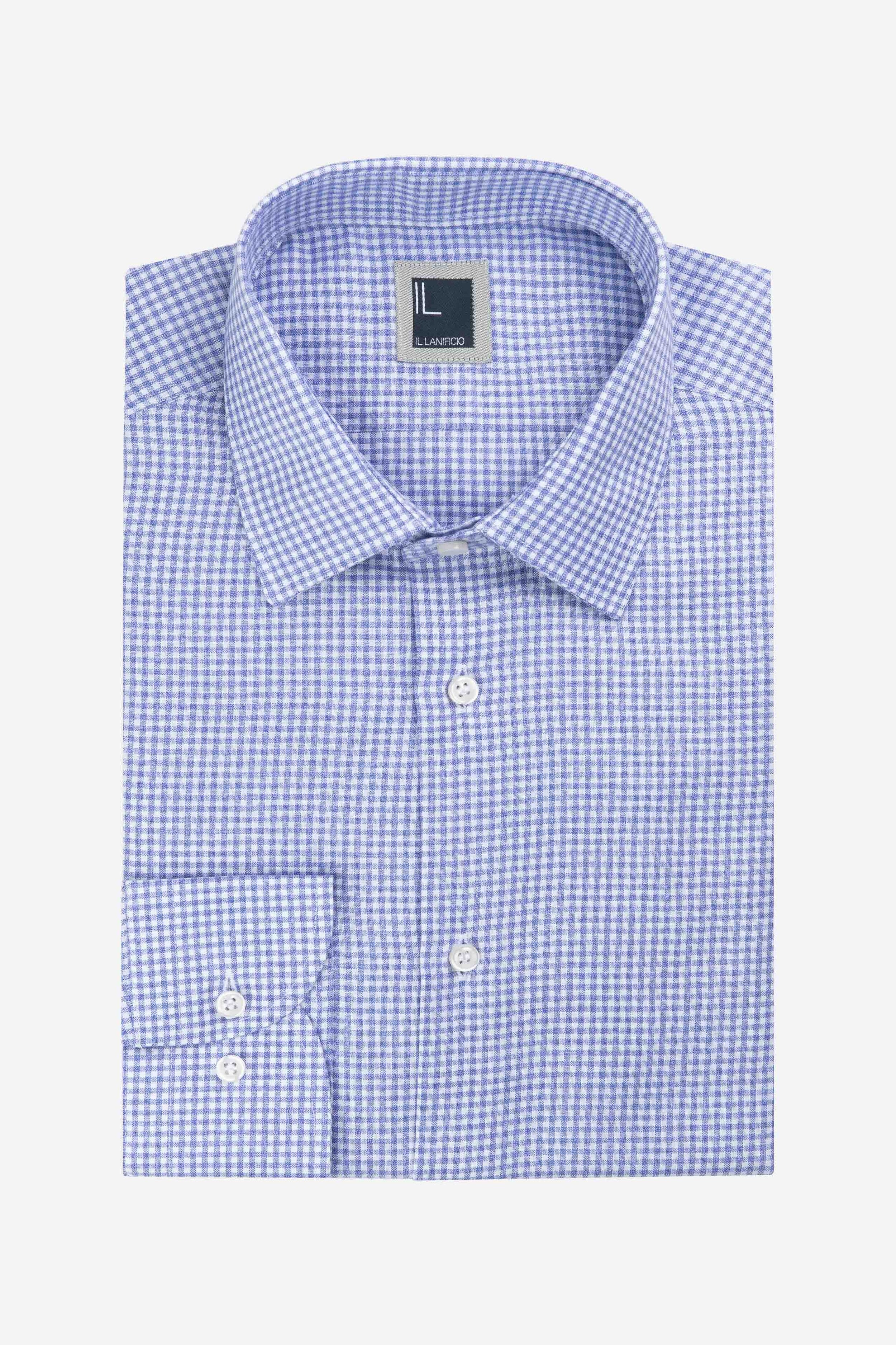 Slim checked shirt - LILAC CHECKED