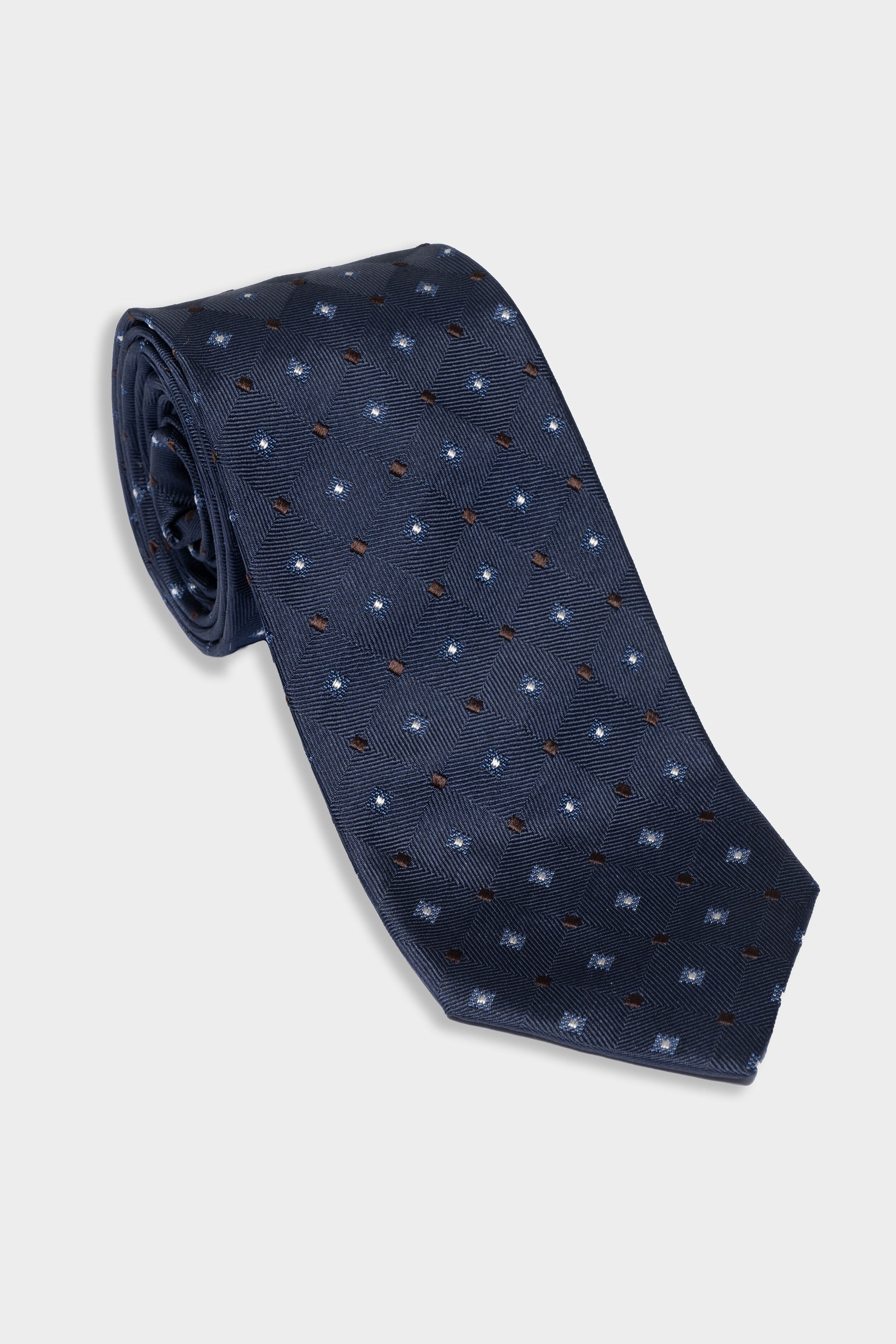 Cravatta in seta a pois - POIS fondo BLU