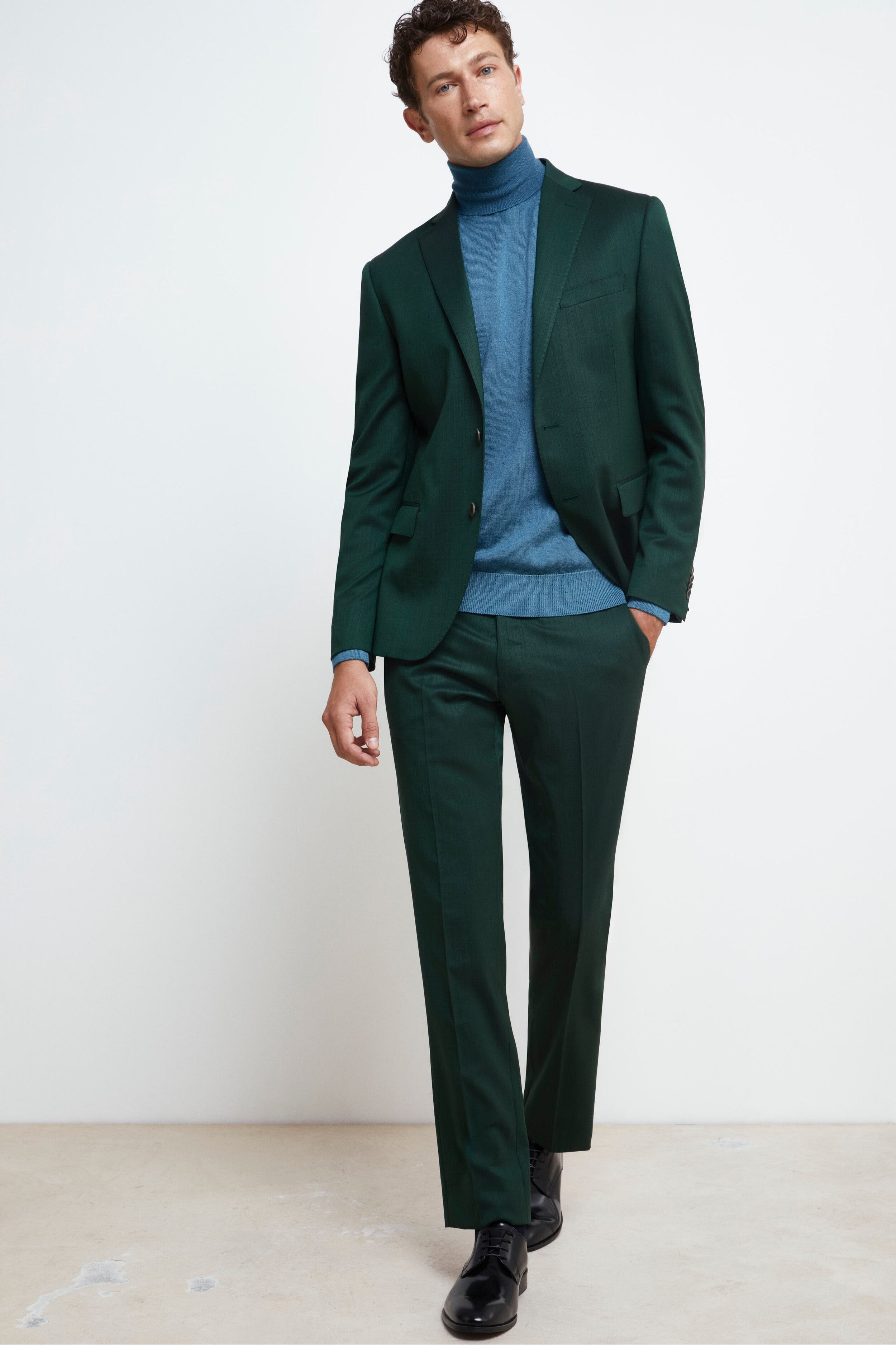 Abito Colorato Monopetto Slim Fit - VERDE