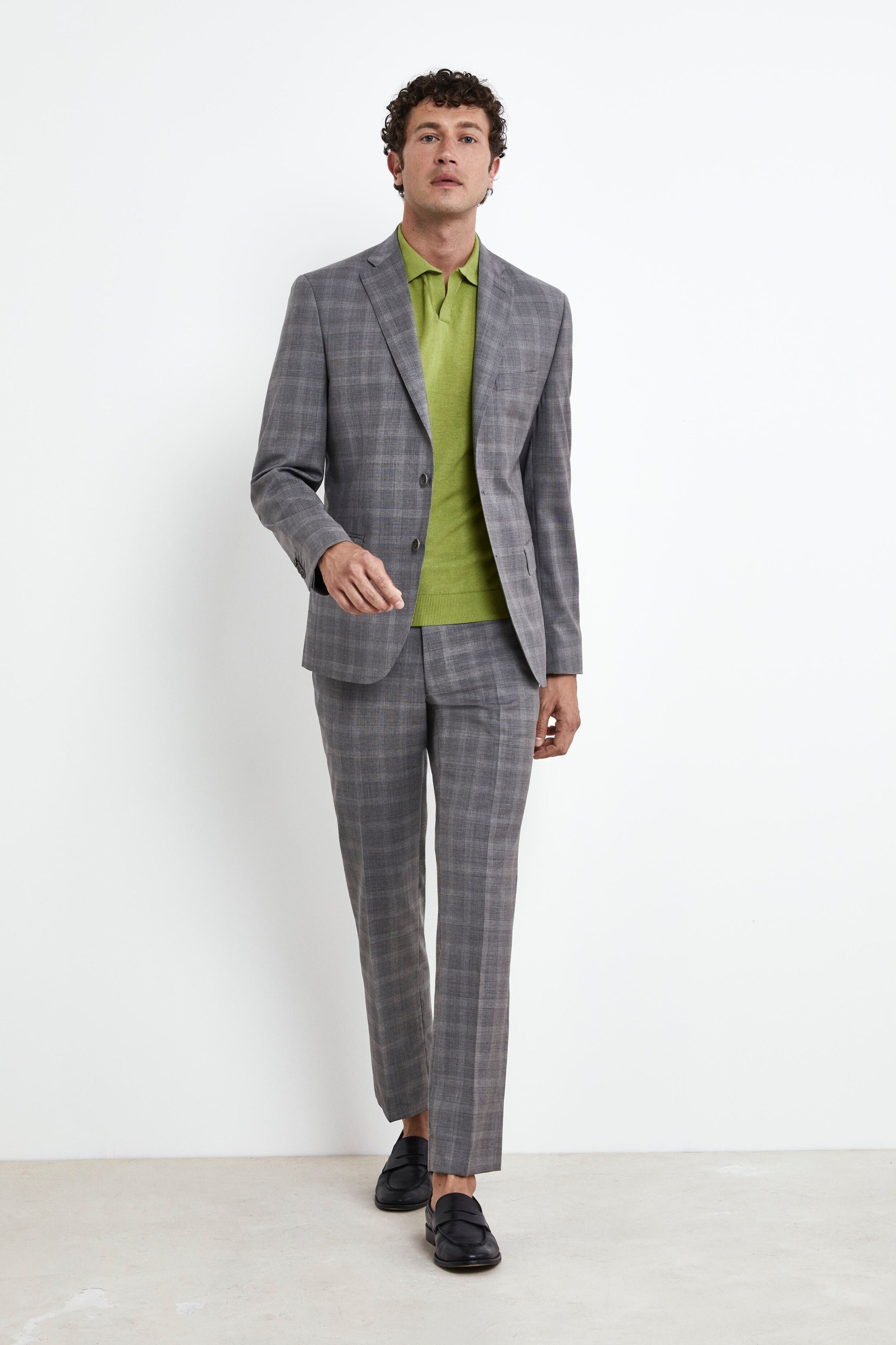 Grey Check Suit - WALES GREY