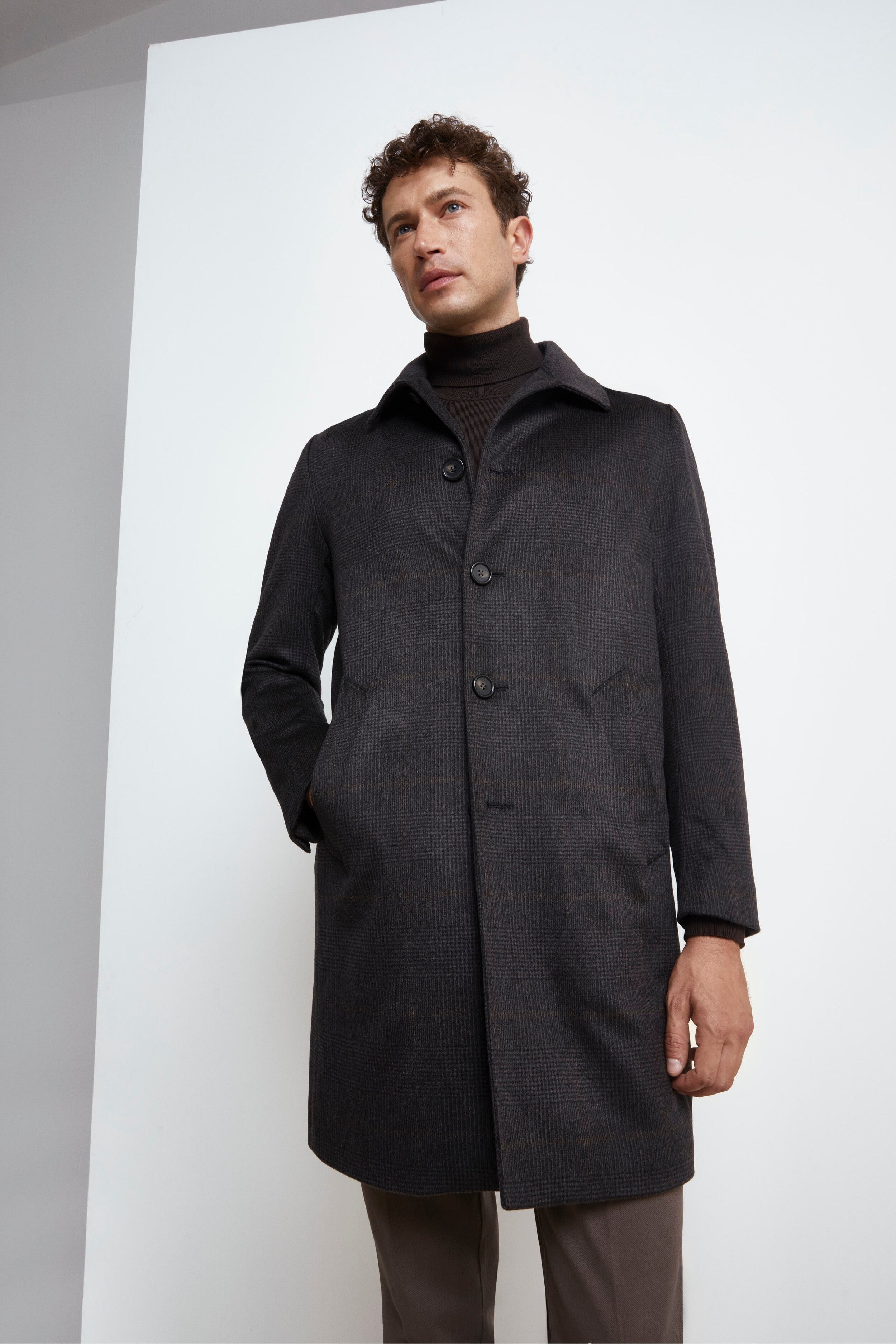 Cappotto Check in Cashmere - MARRONE QUADRI