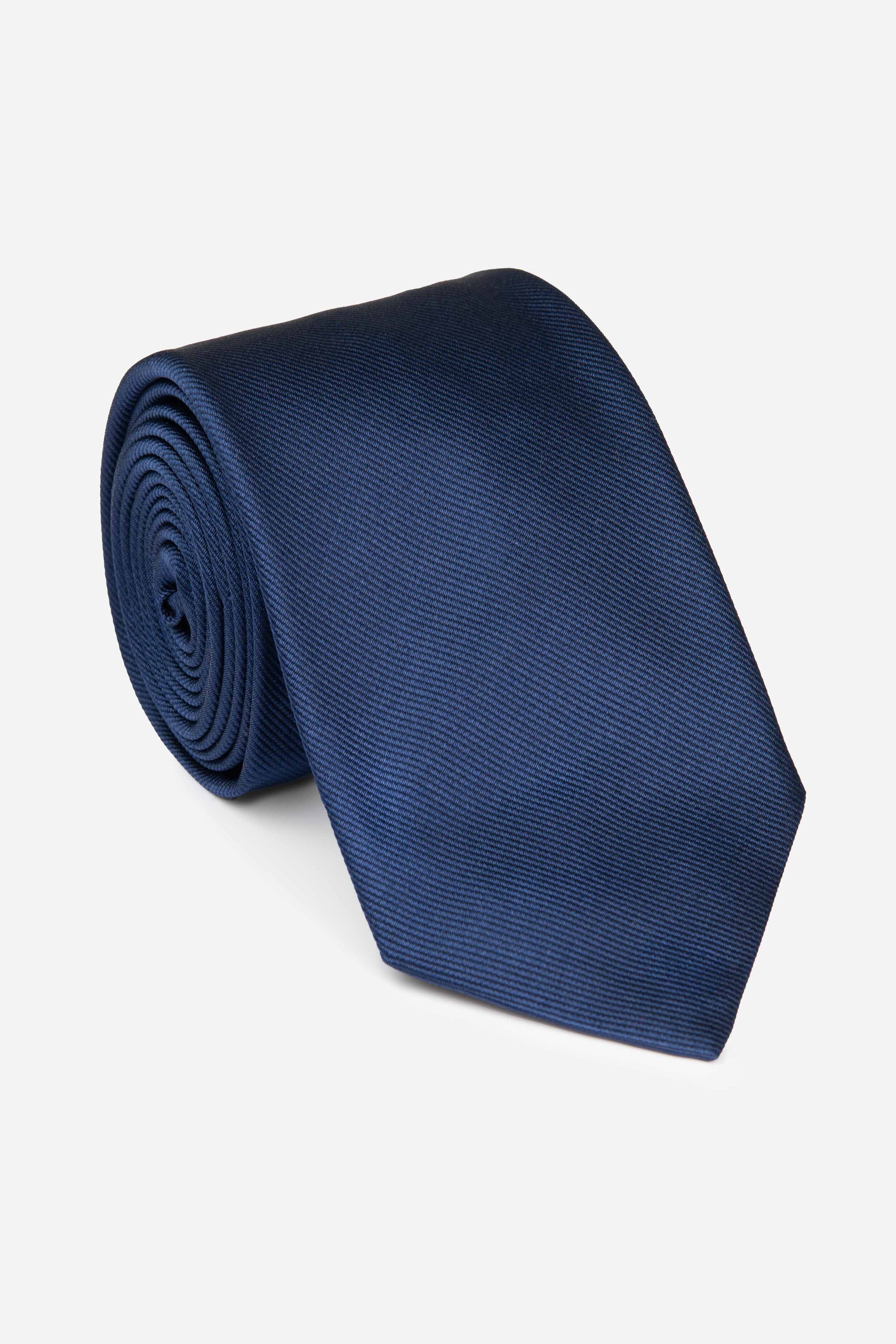 Cravatta in seta ottoman - BLU