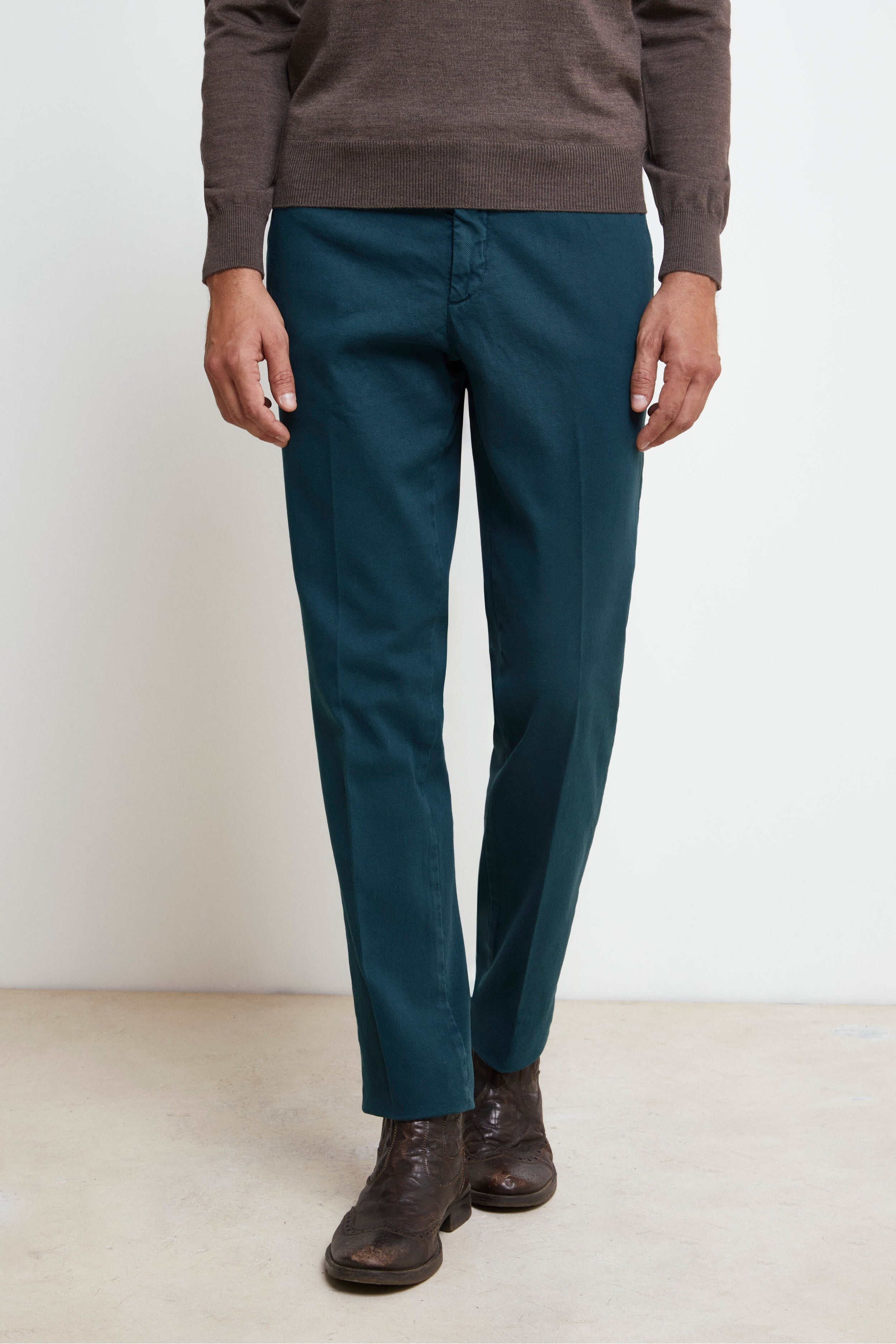 Pleated Regular Fit Pants - Turquoise