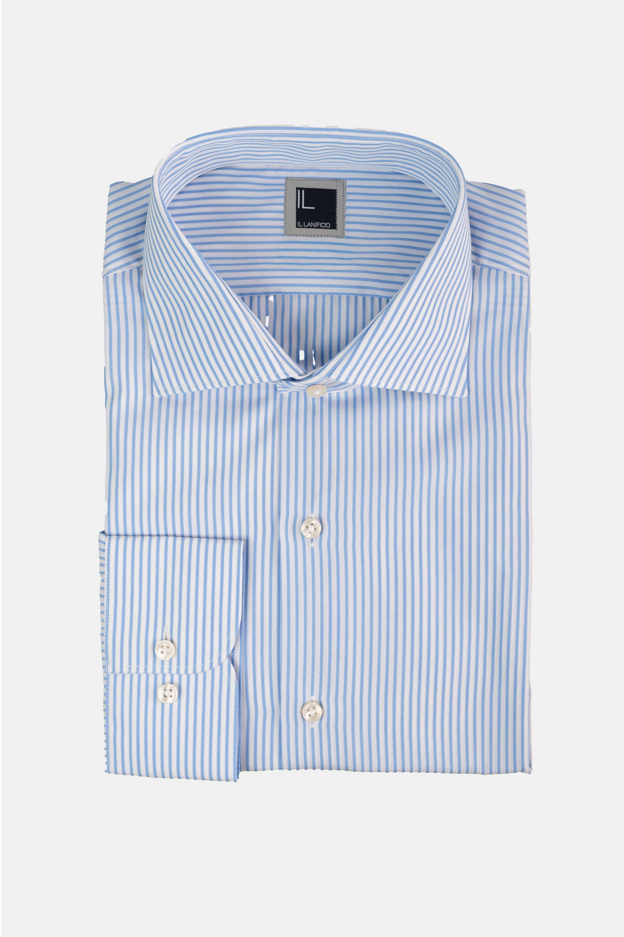 Camicia regolare da uomo - AZZURRO RIGATO