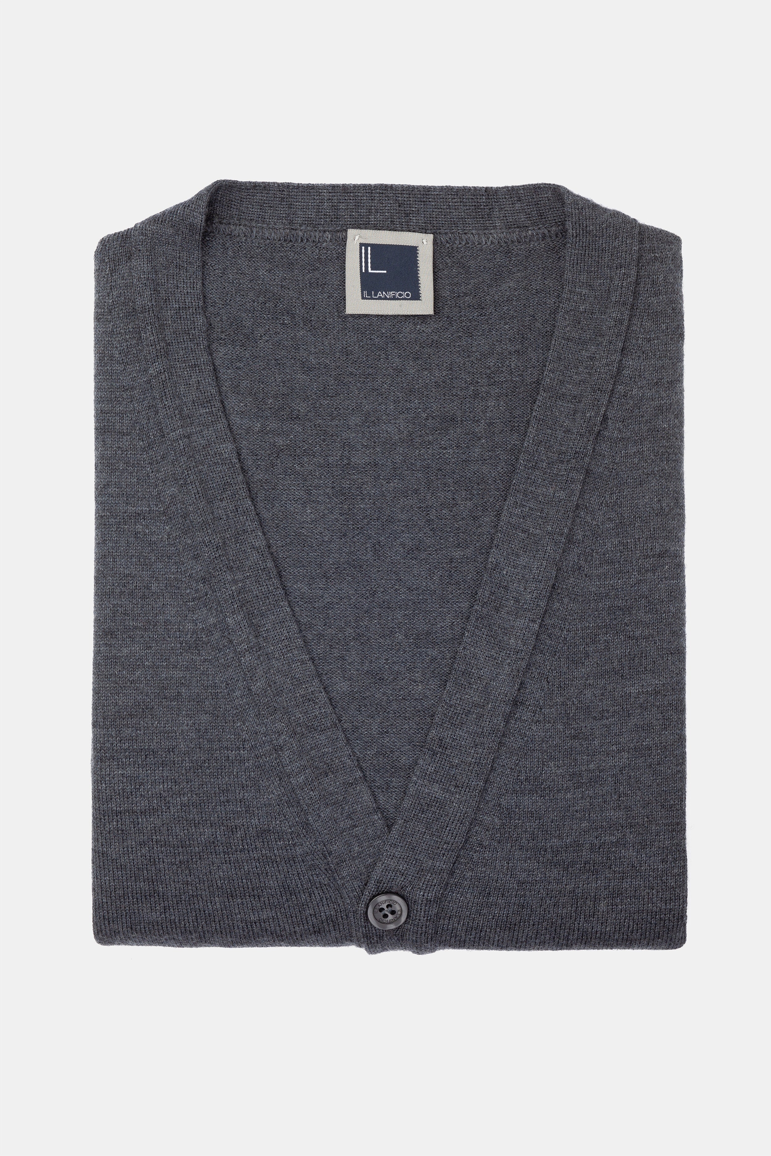 Woollen buttoned cardigan - Charcoal grey