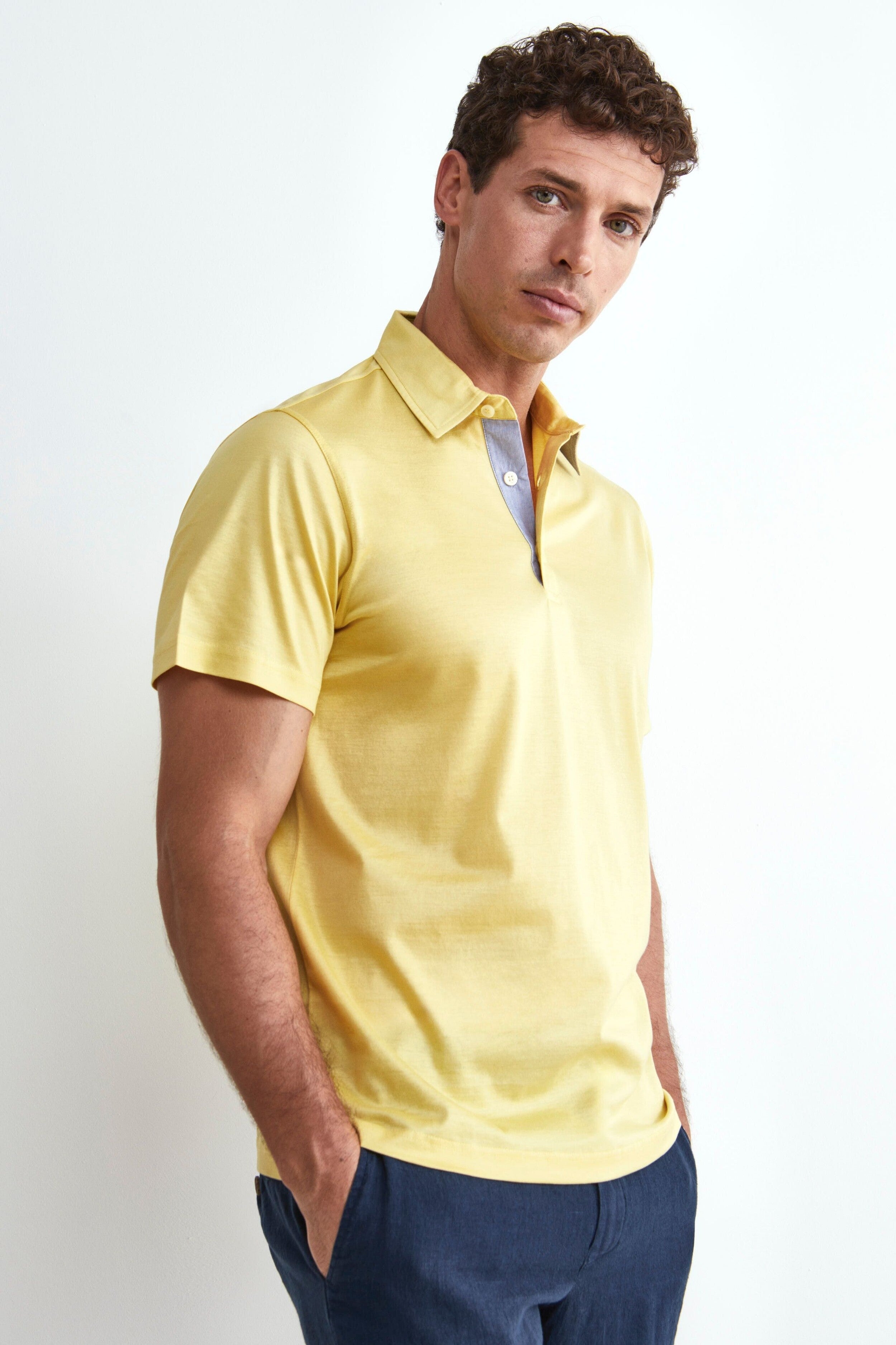 Jersey polo shirt - YELLOW