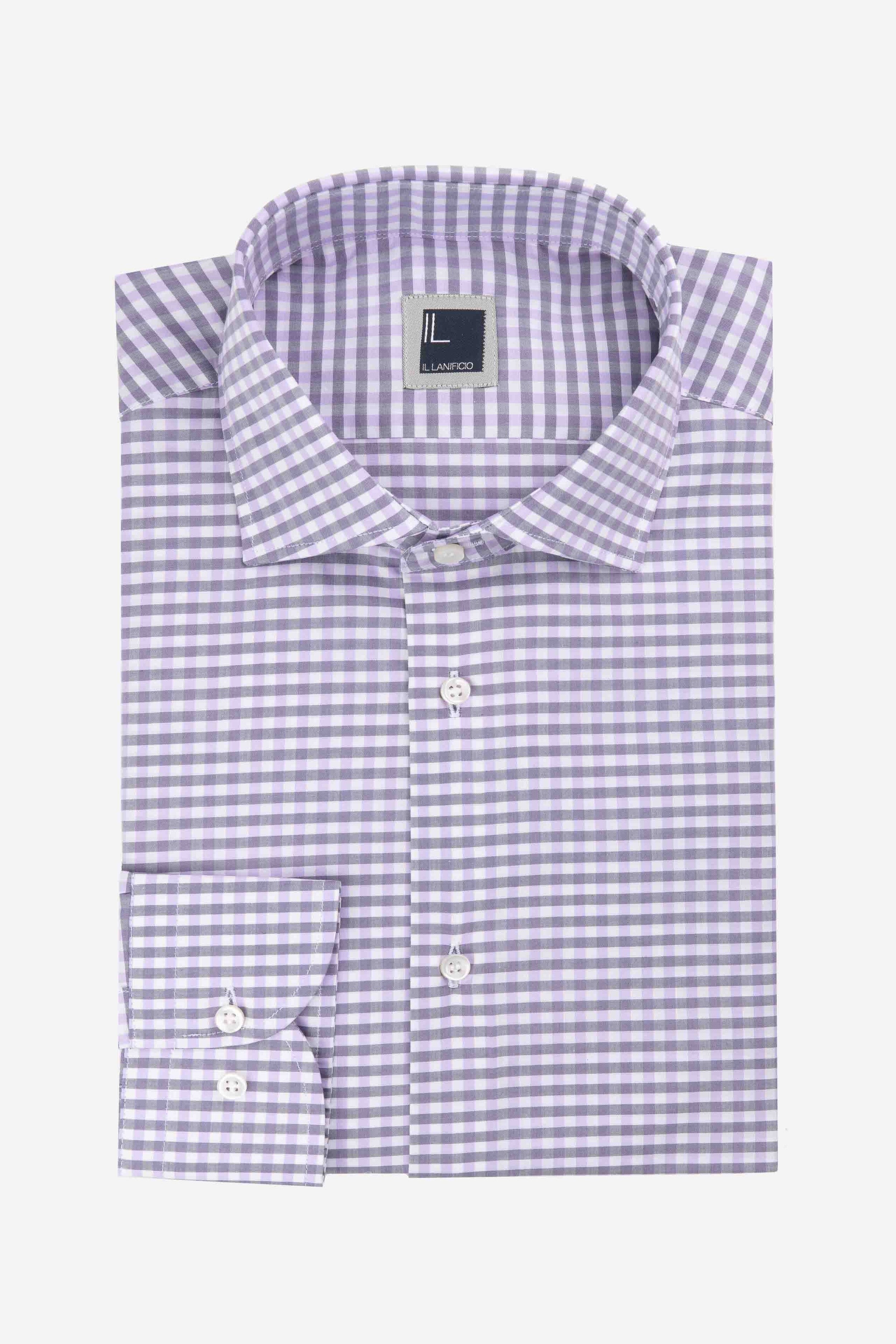 Camicia microfantasia slim - GLICINE QUADRI