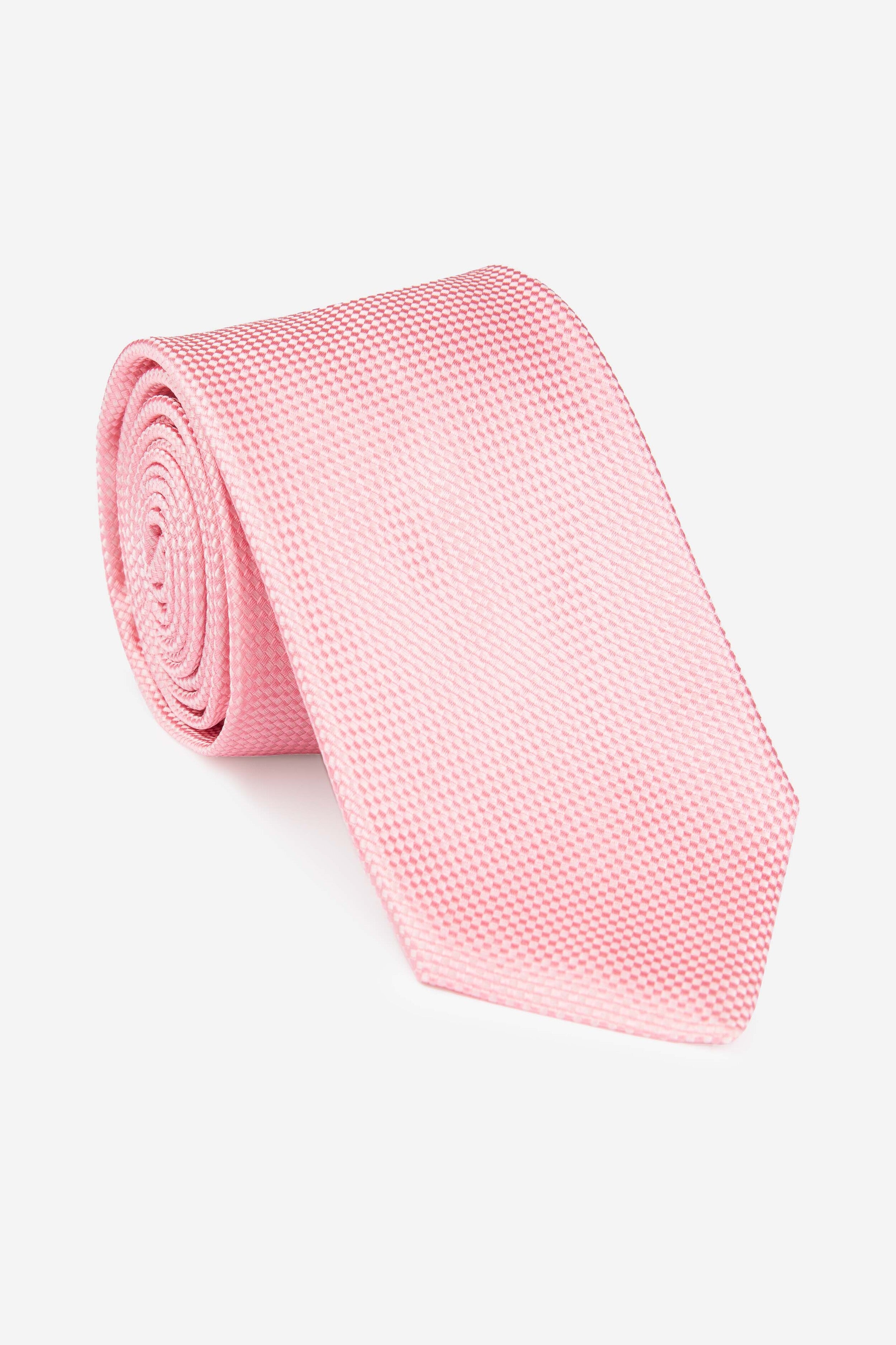 Micro-patterned silk tie - PINK