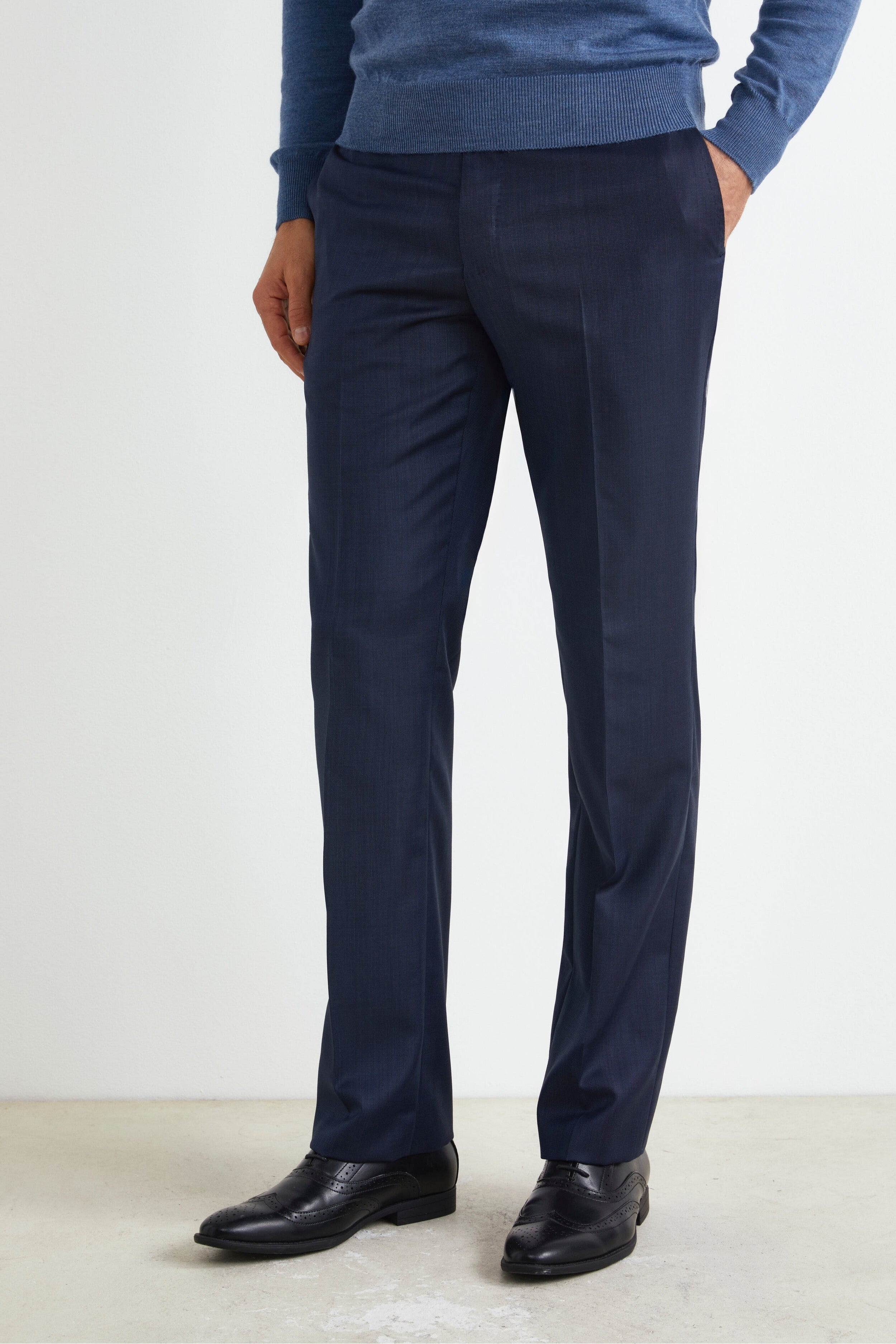 Pantalone in Lana Comfort Fit - BLU