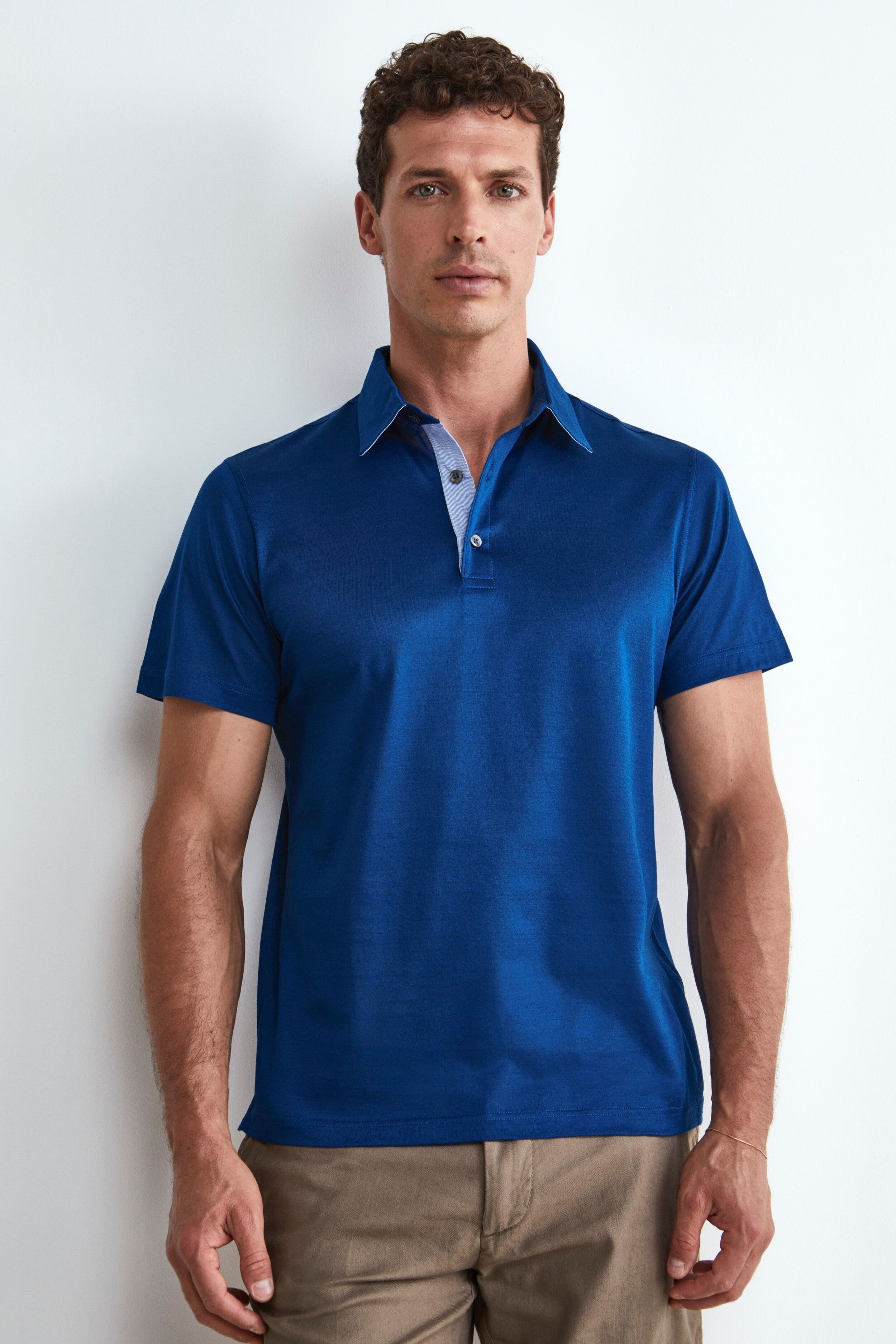 Jersey polo shirt - Medium blue
