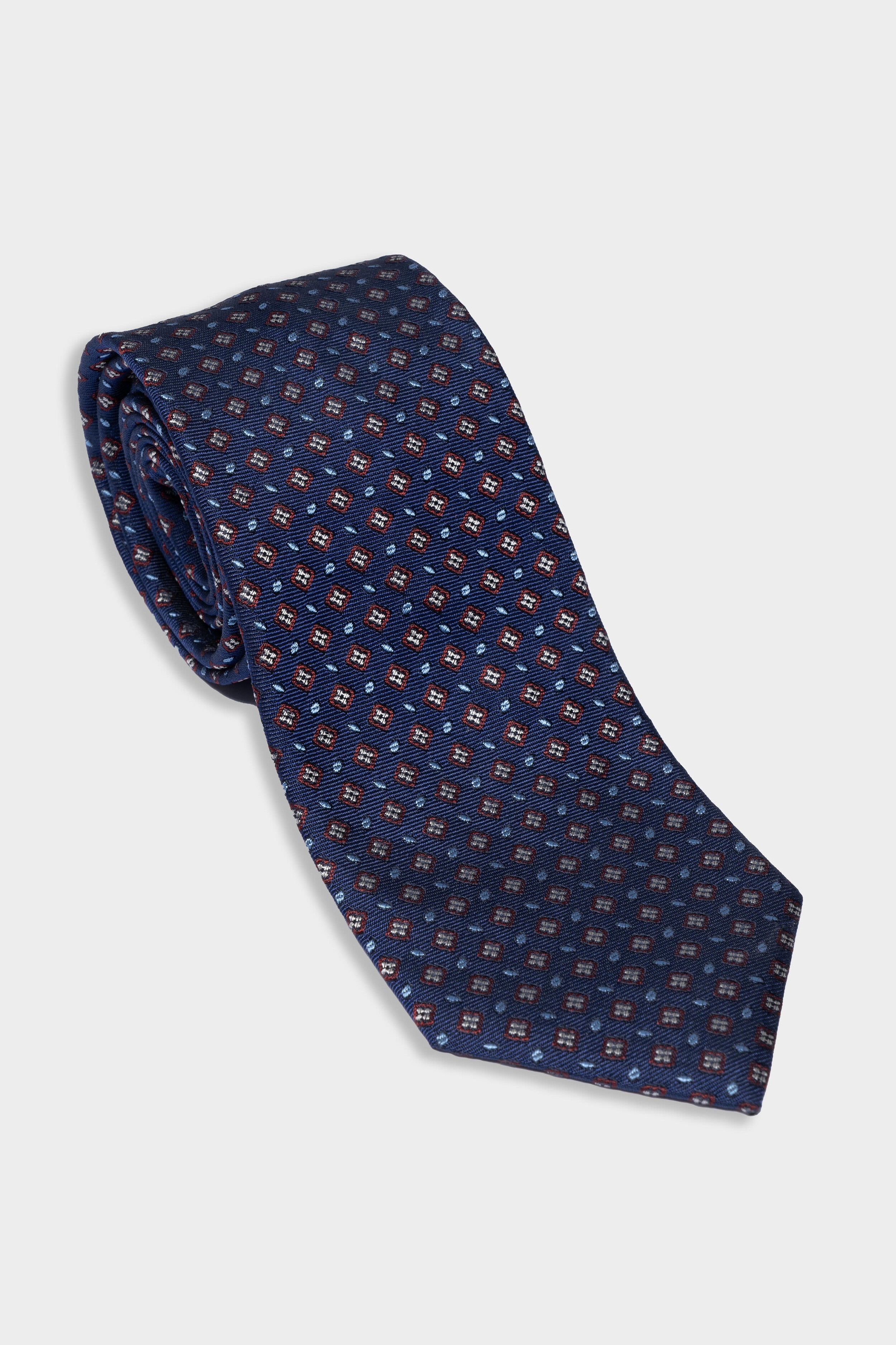 Tie in silk for man - Blue pattern