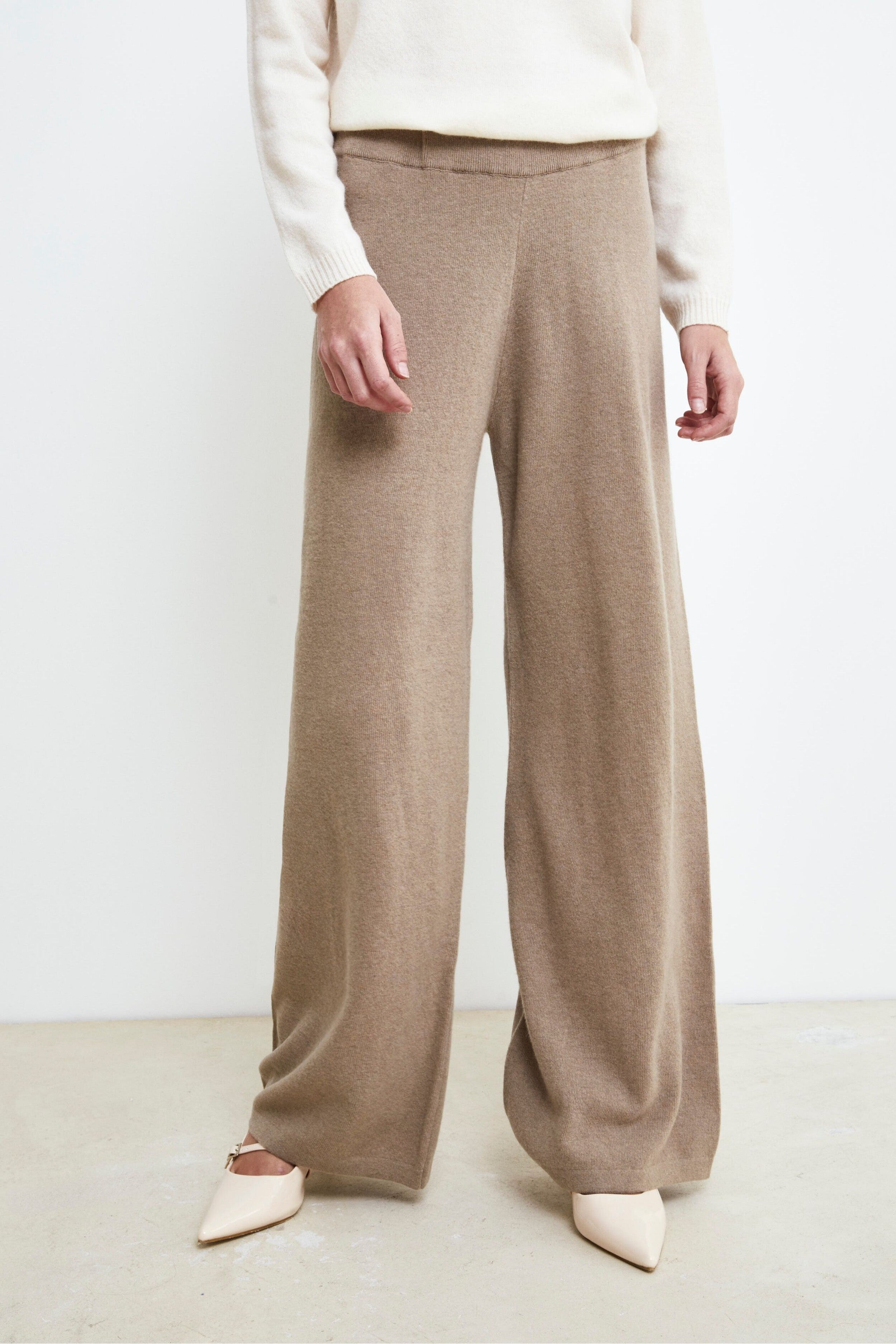 Wool and cashmere trousers - Brown