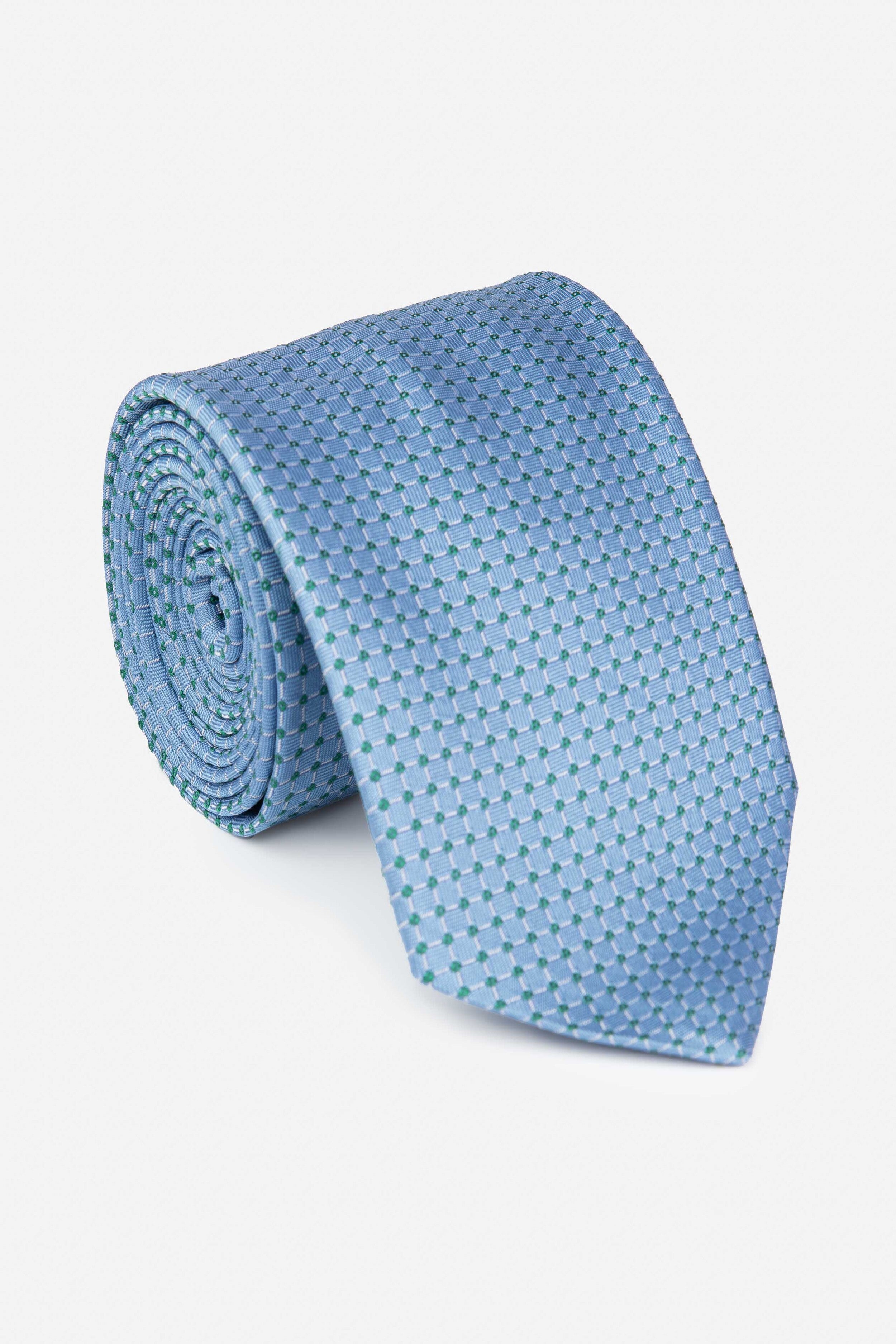 Elegant patterned tie - LIGHT BLUE MICRO-EFFECT
