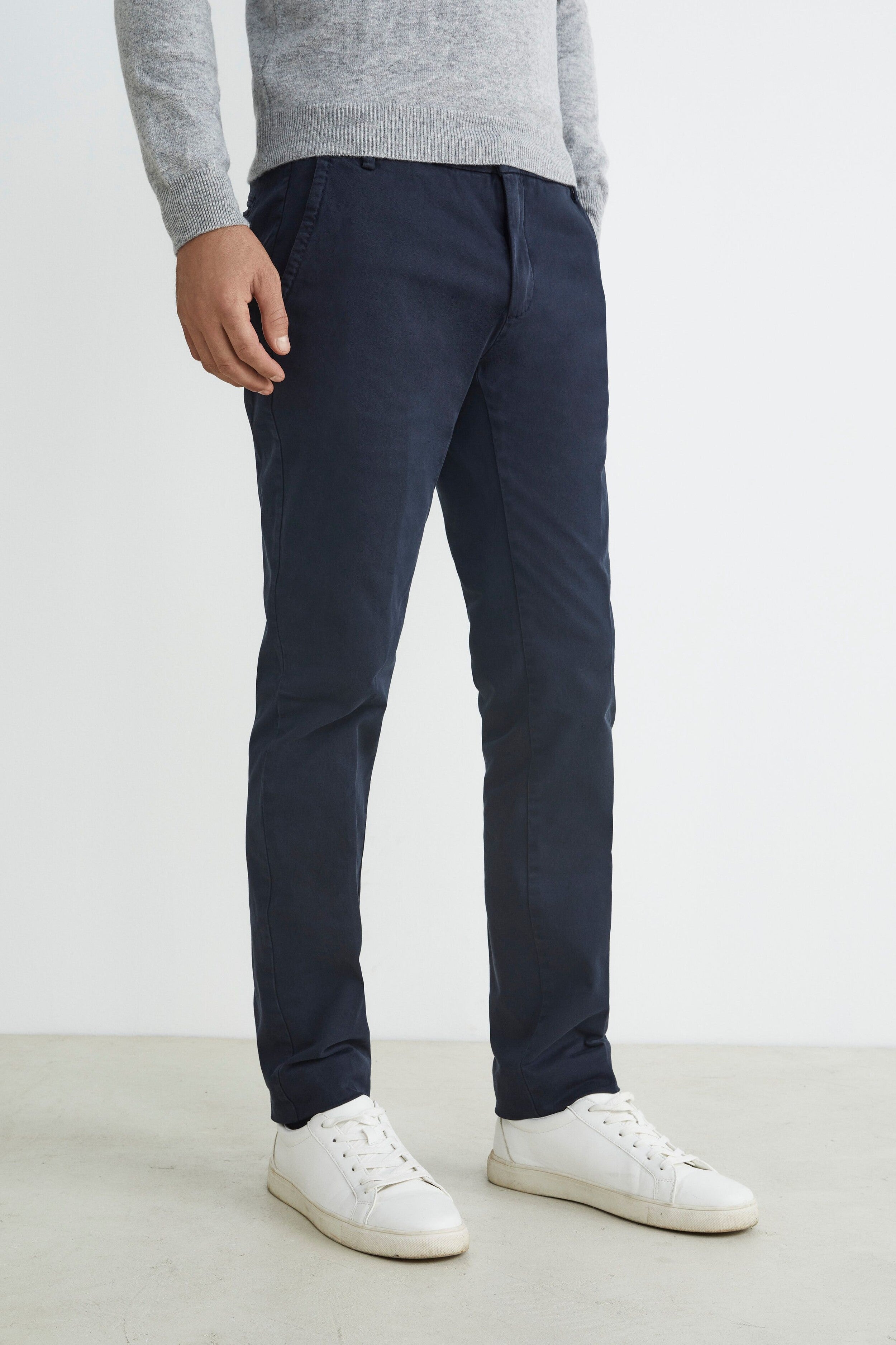 Pantaloni chino in cotone - BLU