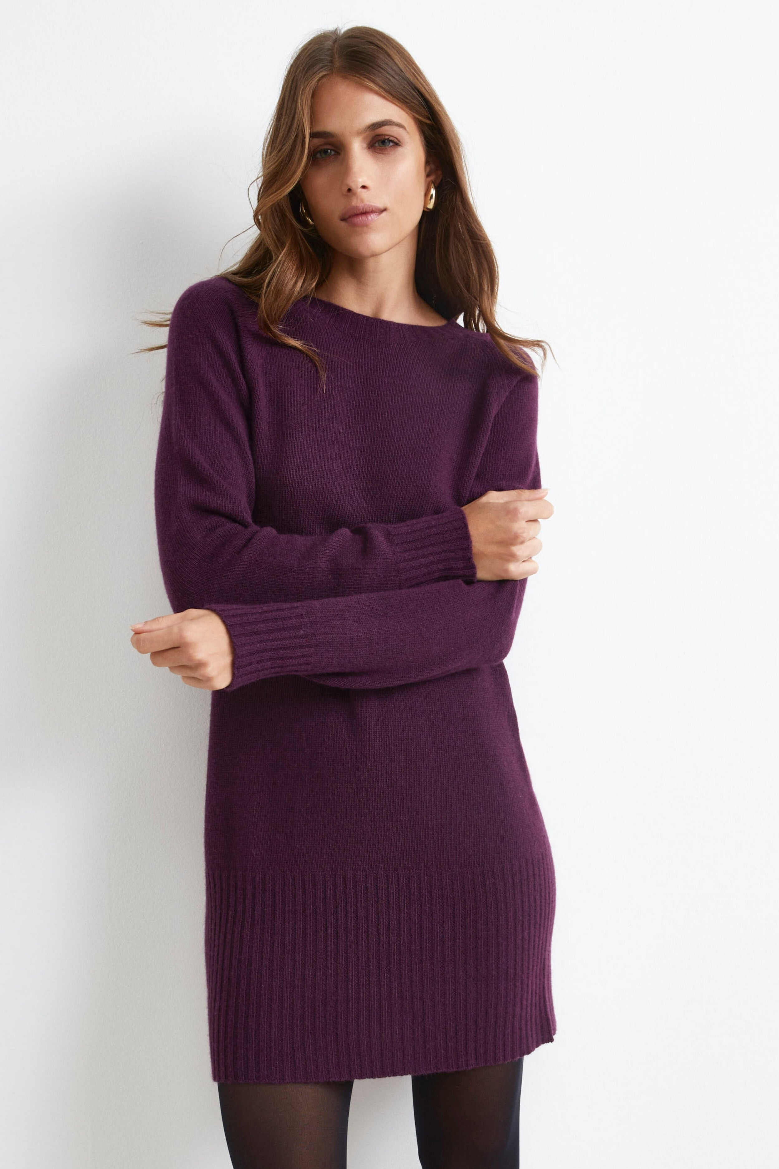 Abito Midi in Misto Cashmere - VINO