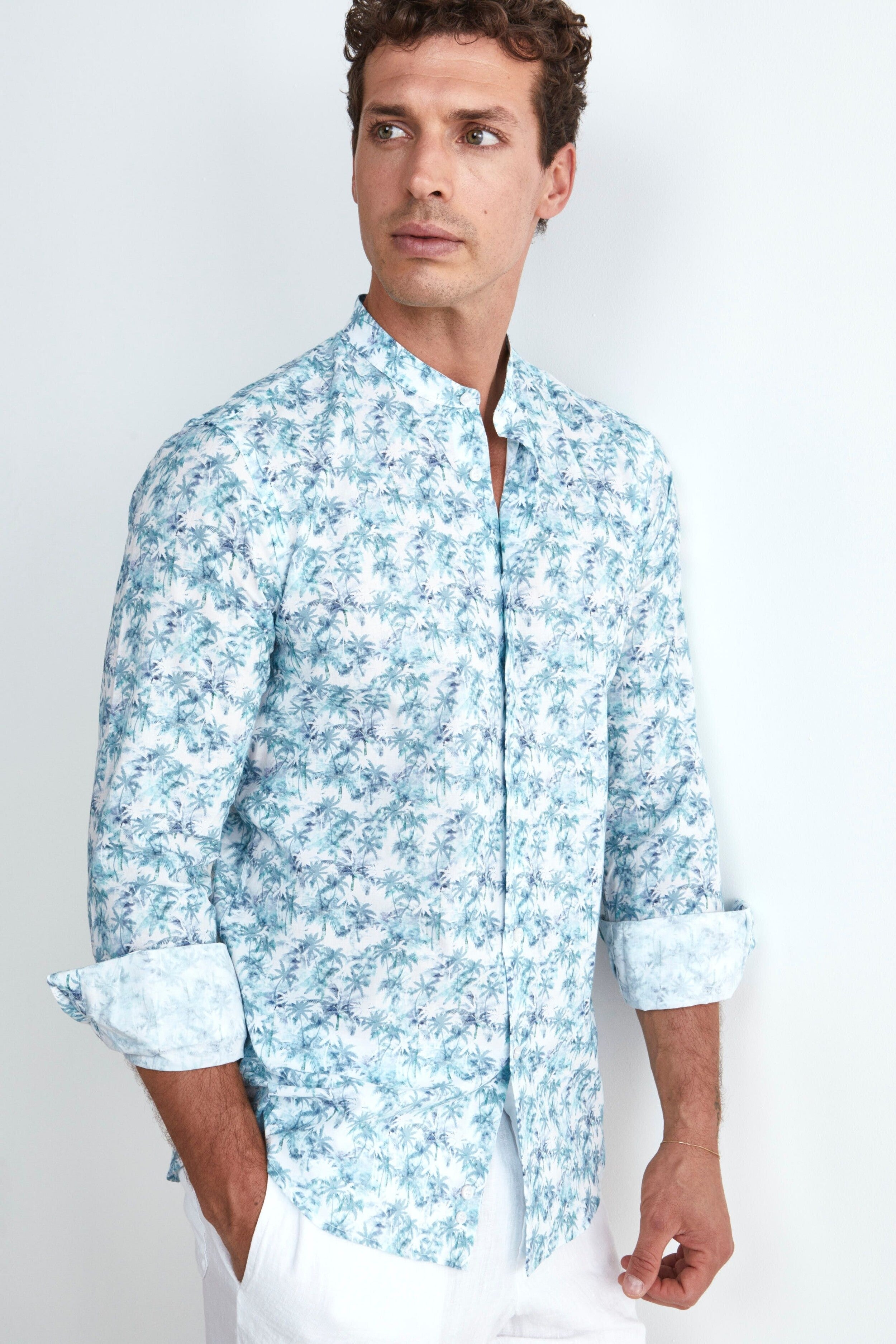 Chemise à motif sur mesure - FANTAISIE BLEU CLAIR/BLEU