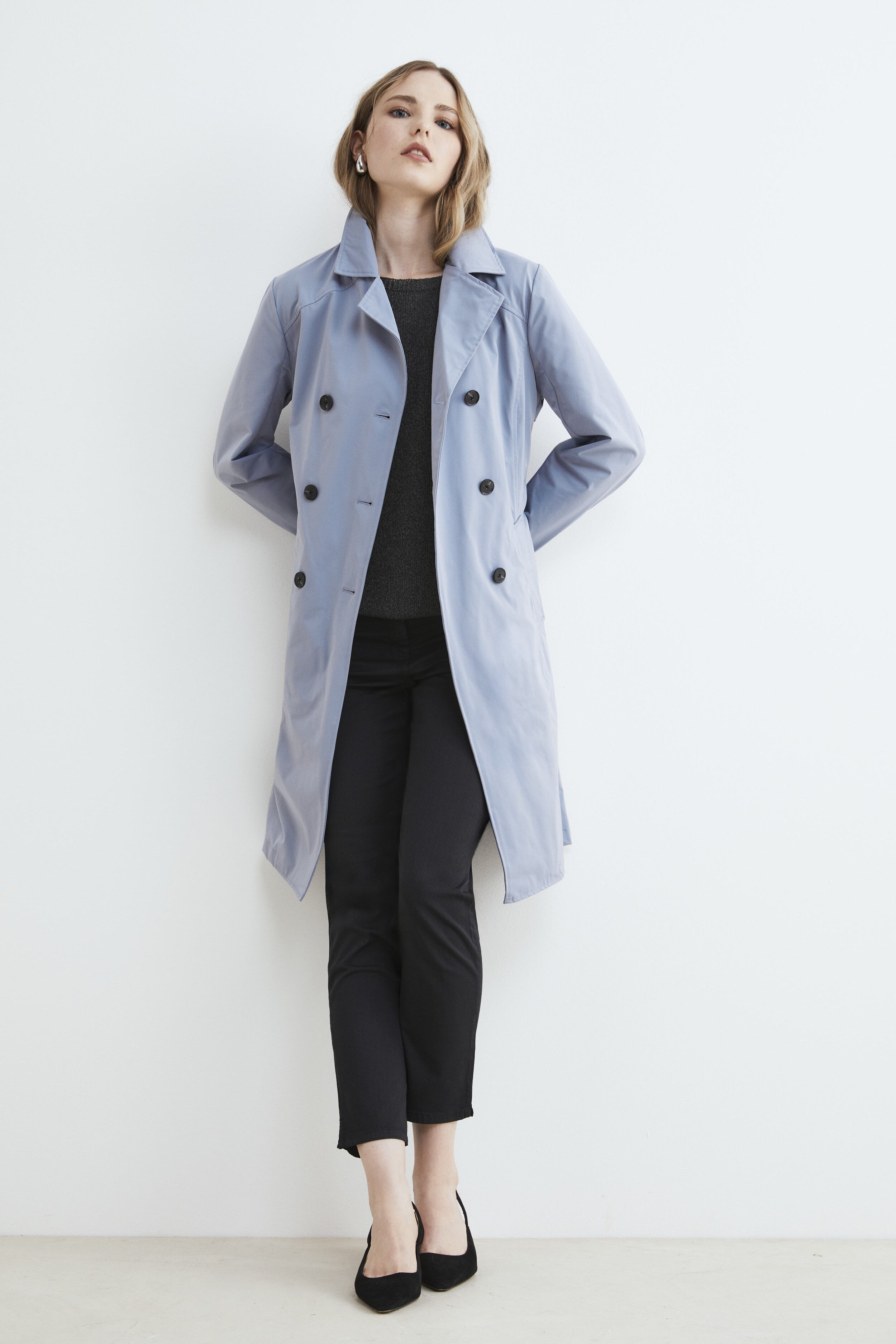 Women’s double-breasted trench coat - Dust grey