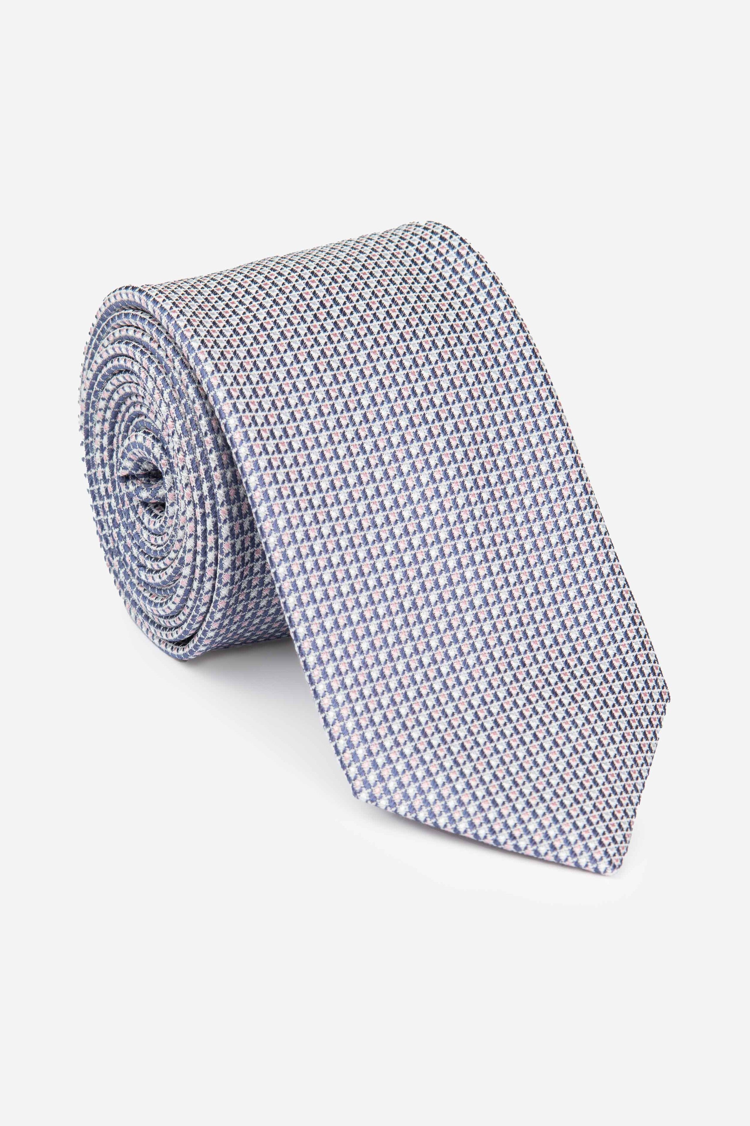 Geometric patterned tie - Grey pattern