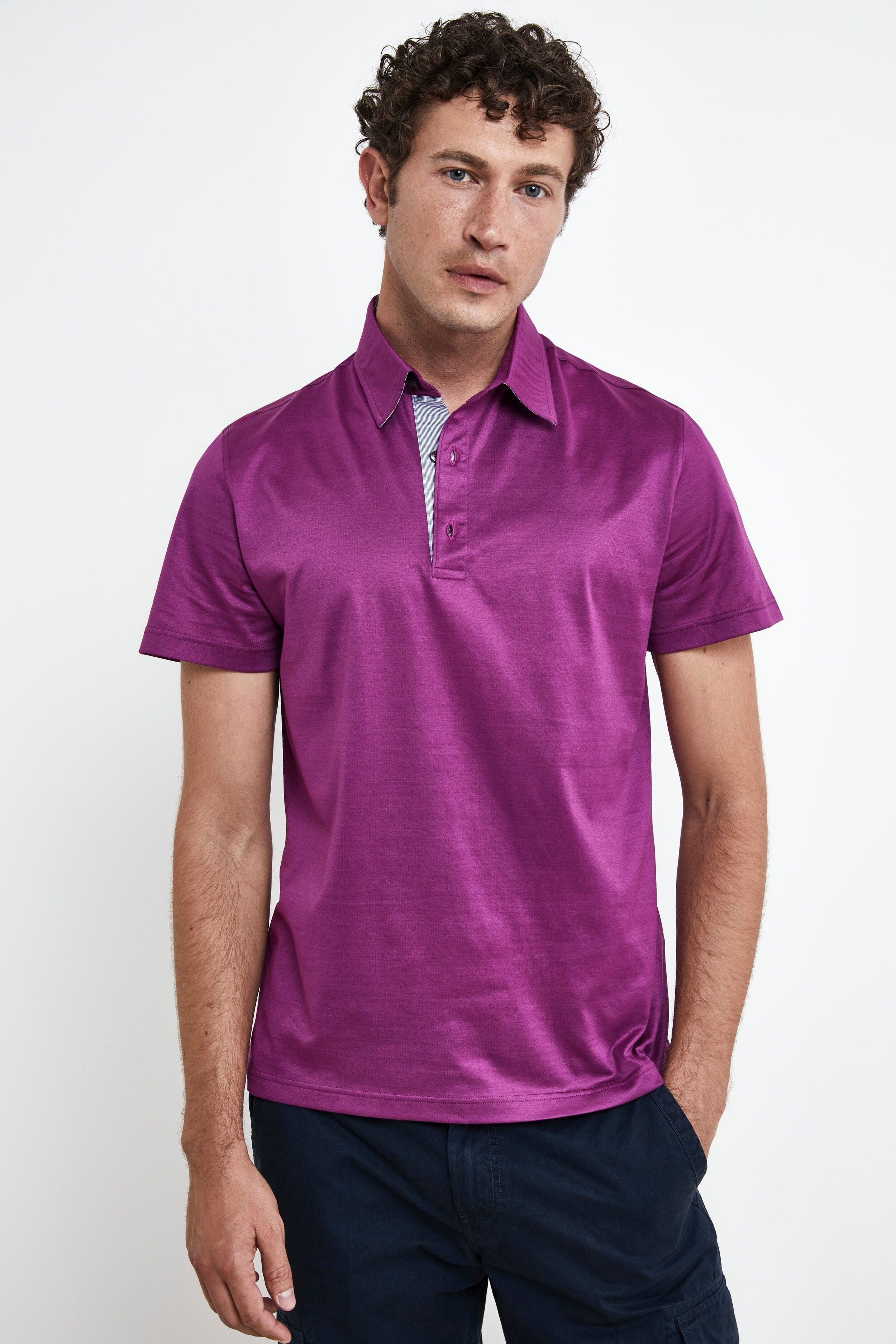 Jersey polo shirt - Burgundy