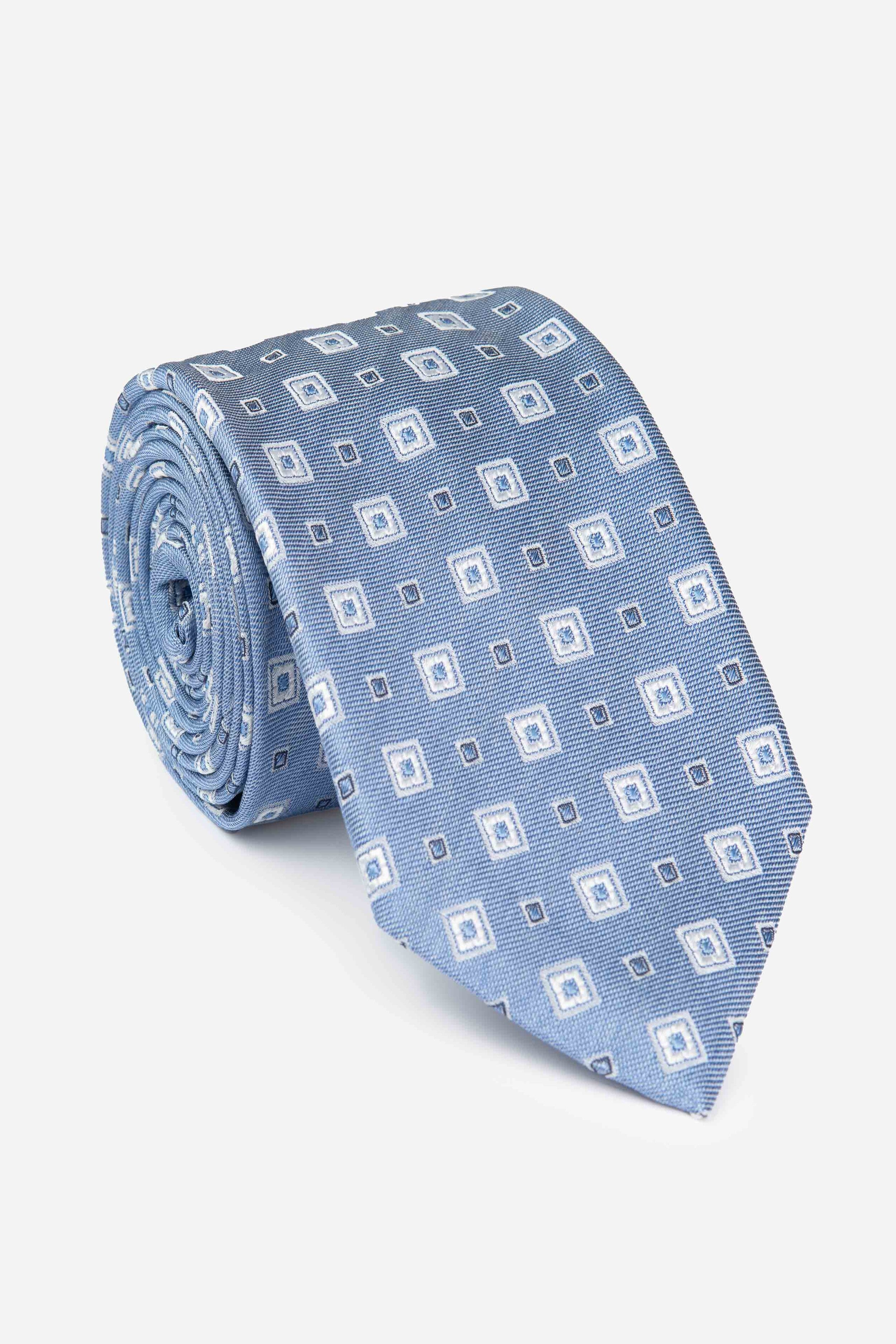 Ceremonial plaid tie - Air force blue pattern