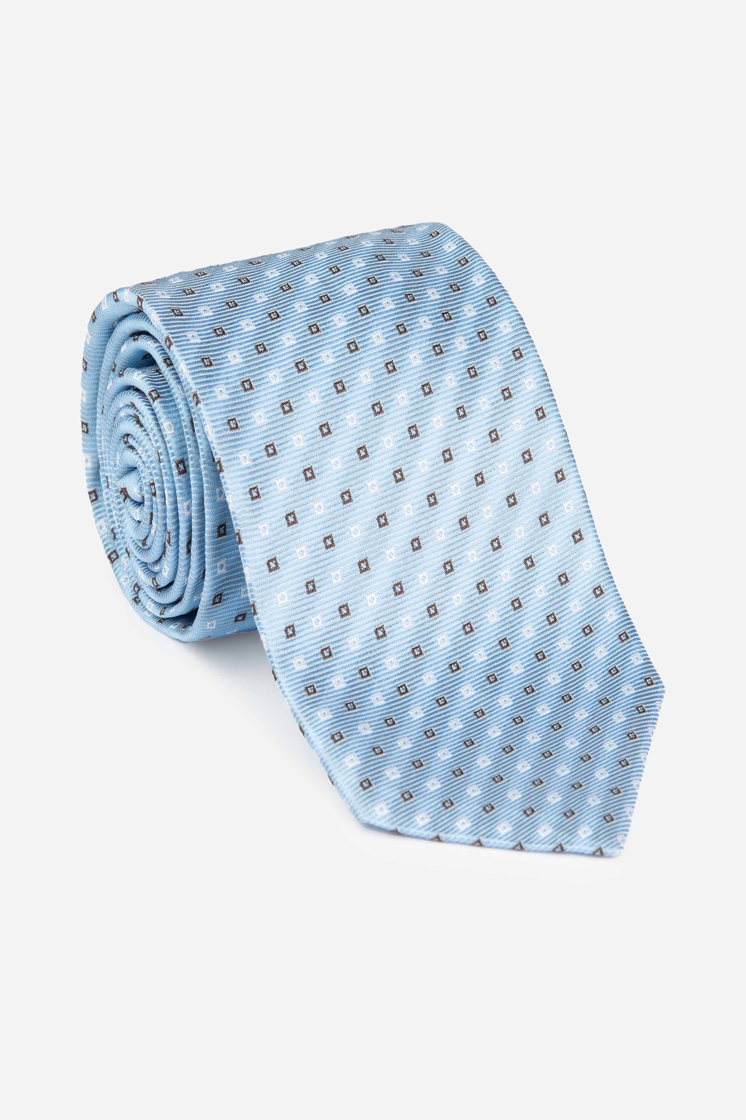 Cravatta azzurra microfantasia - AZZURRO MICROEFFETTO