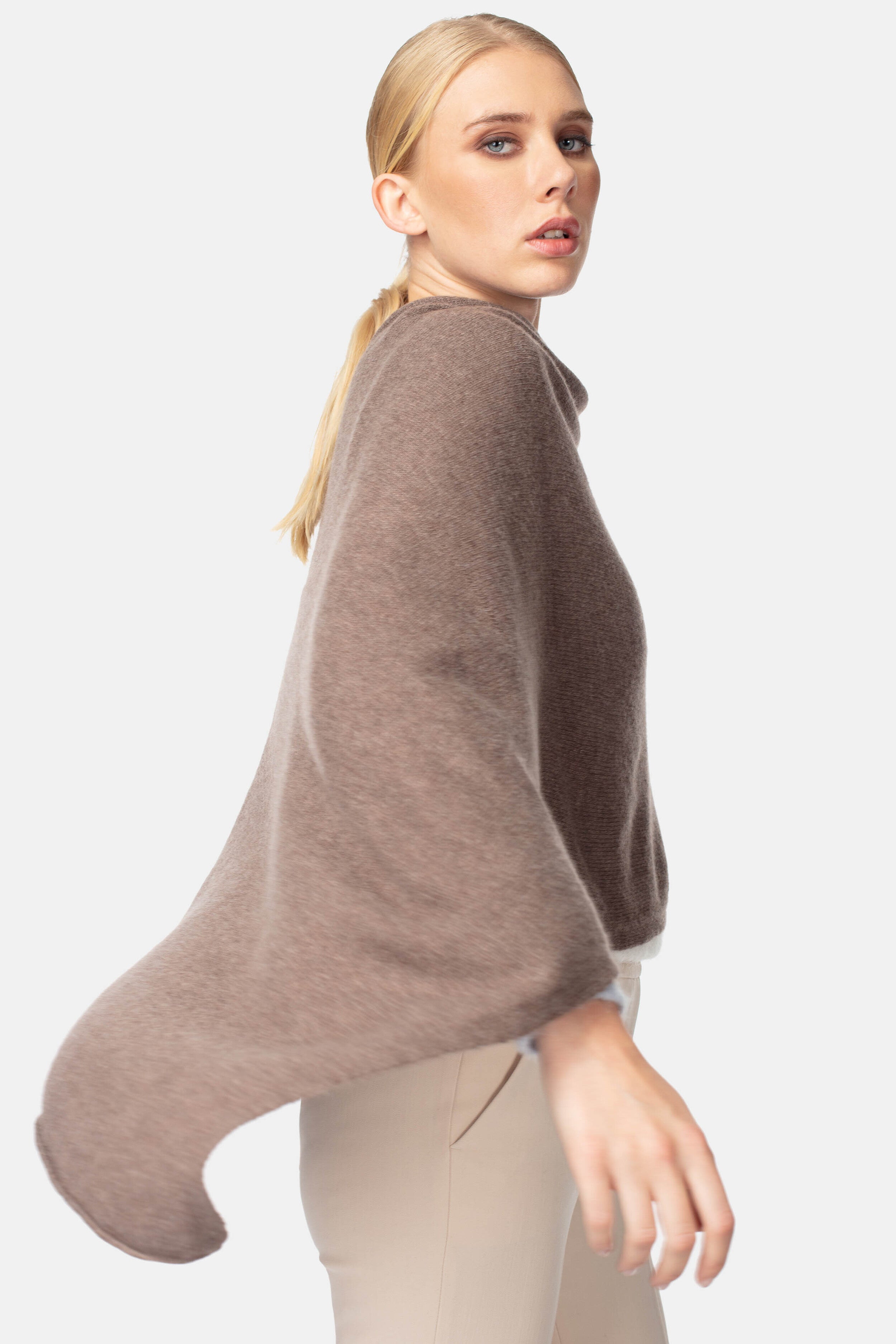 Mantella in cashmere da donna - LEGNO