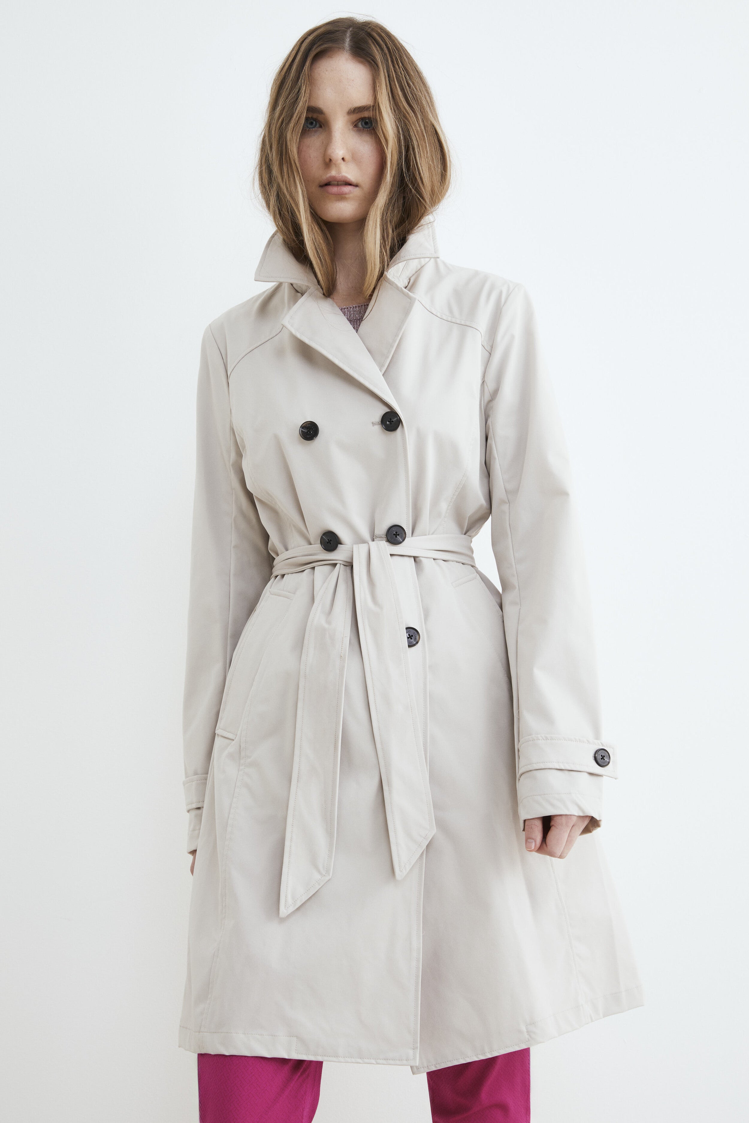 Women’s double-breasted trench coat - Ivory