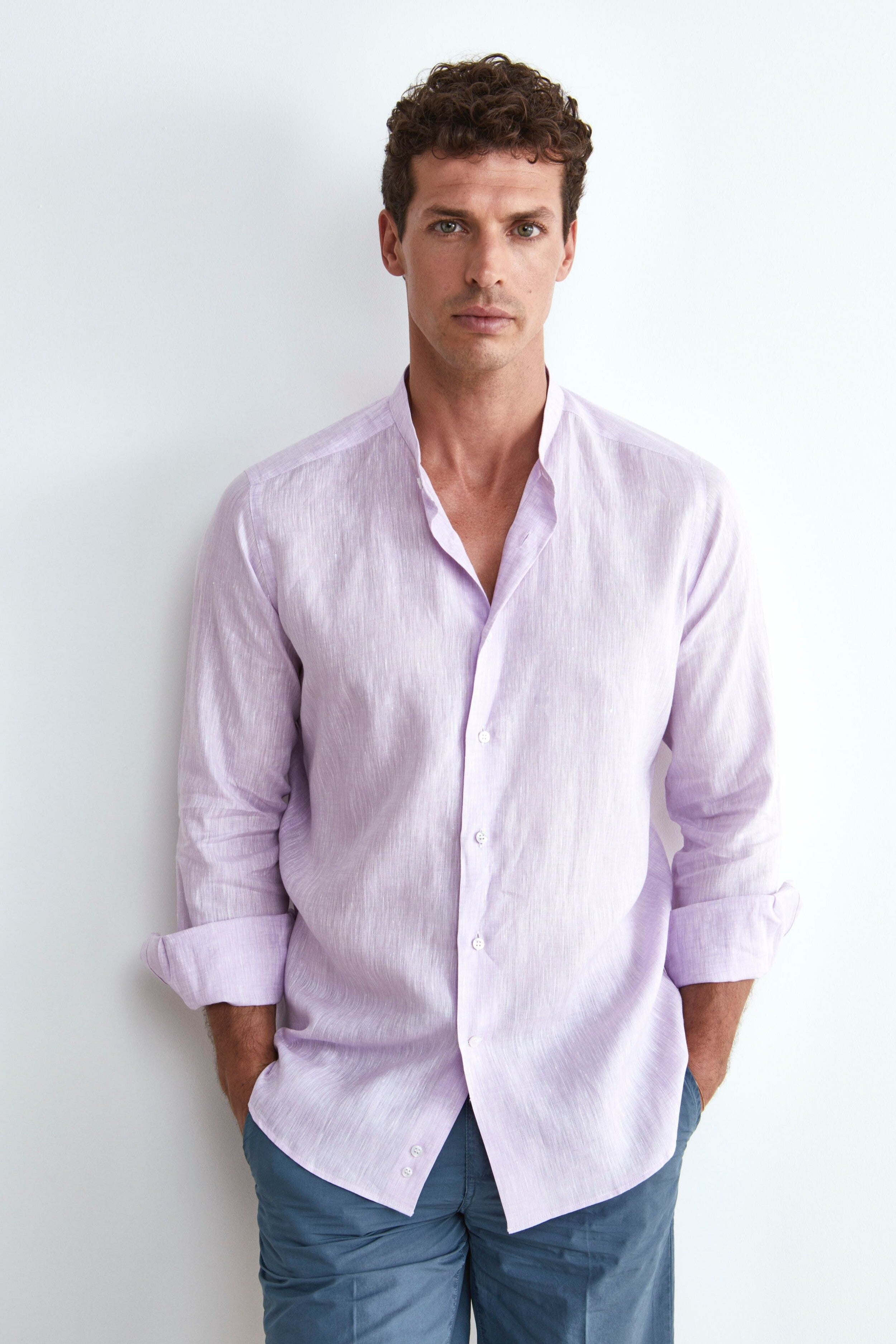 Korean linen shirt - Wisteria purple