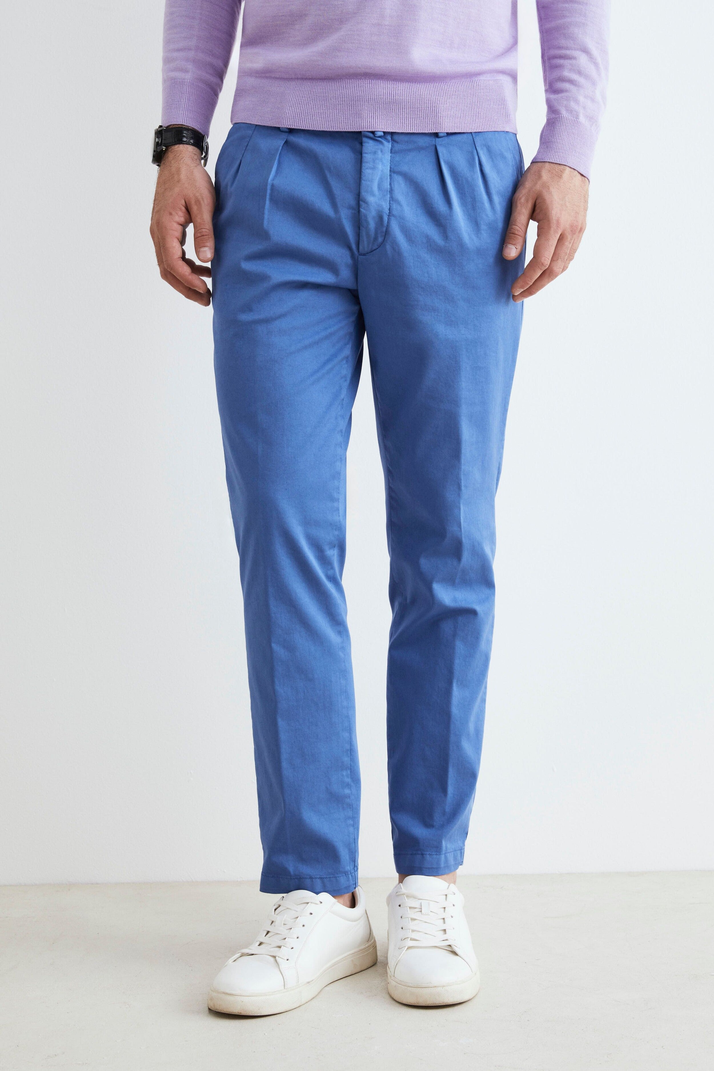 Pantalone slim con pinces - ROYAL