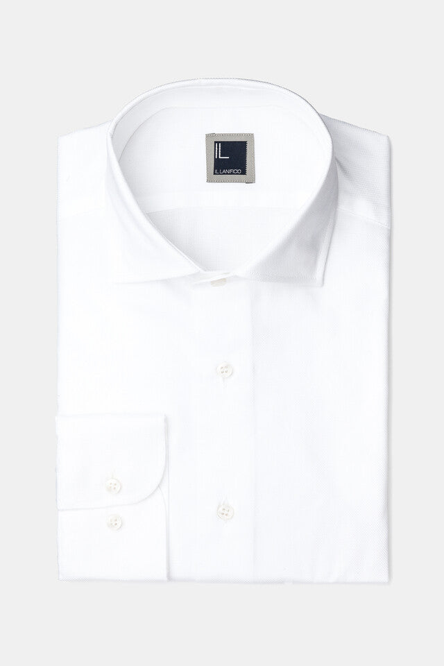 Camicia slim collo semifrancese - BIANCO