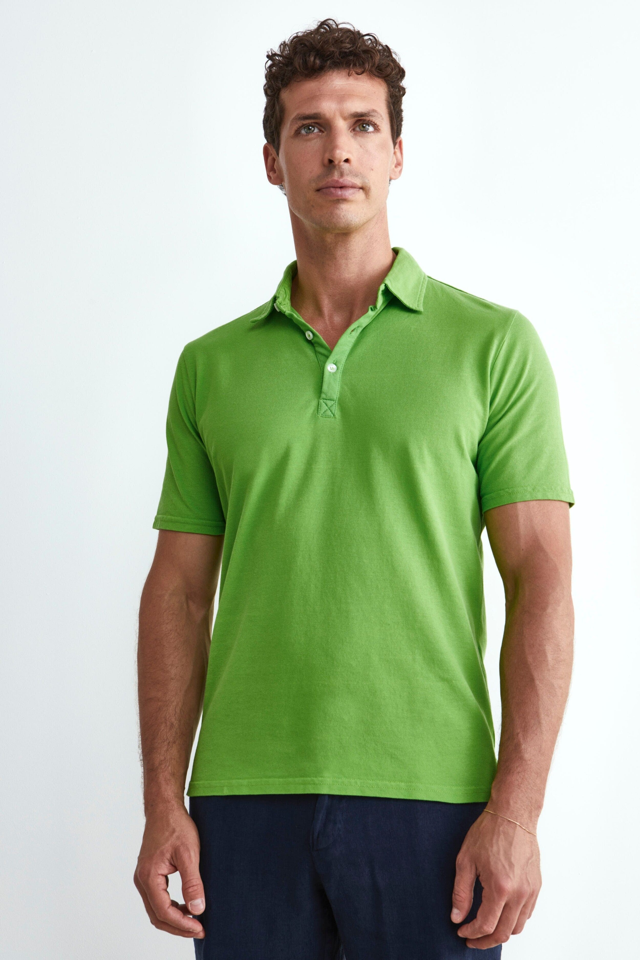 Slim Cotton Polo Shirt - GREEN