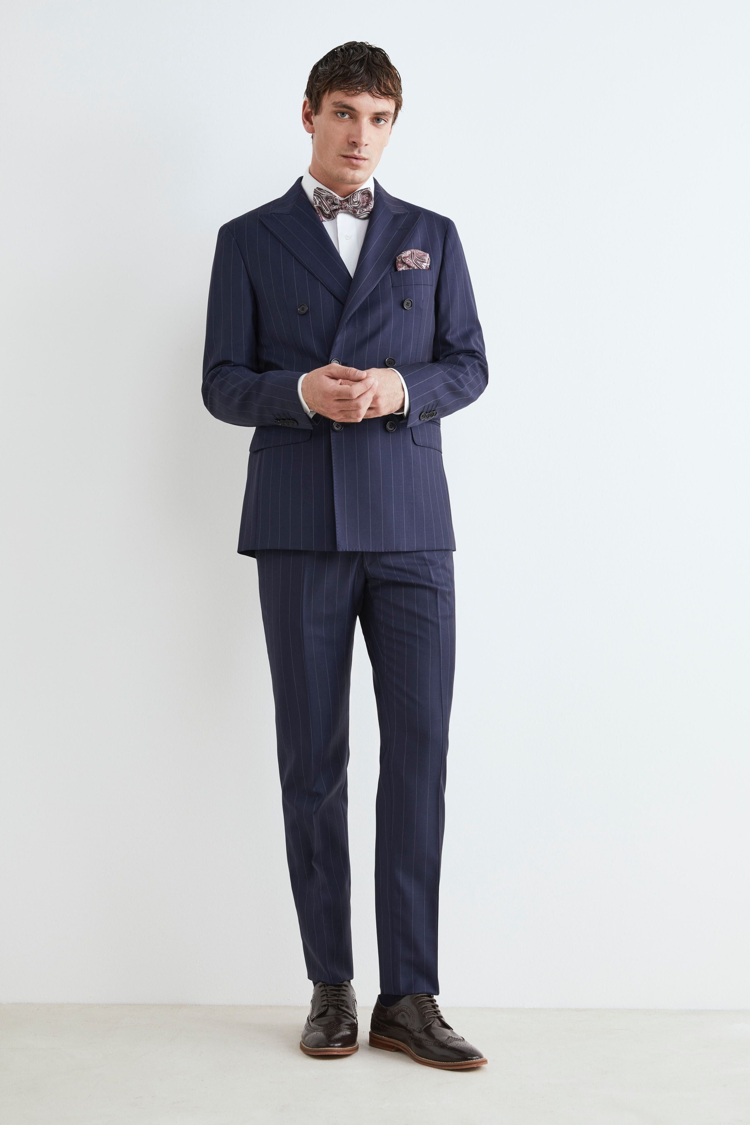 Double-breasted pinstripe suit - Blue pinstirpe