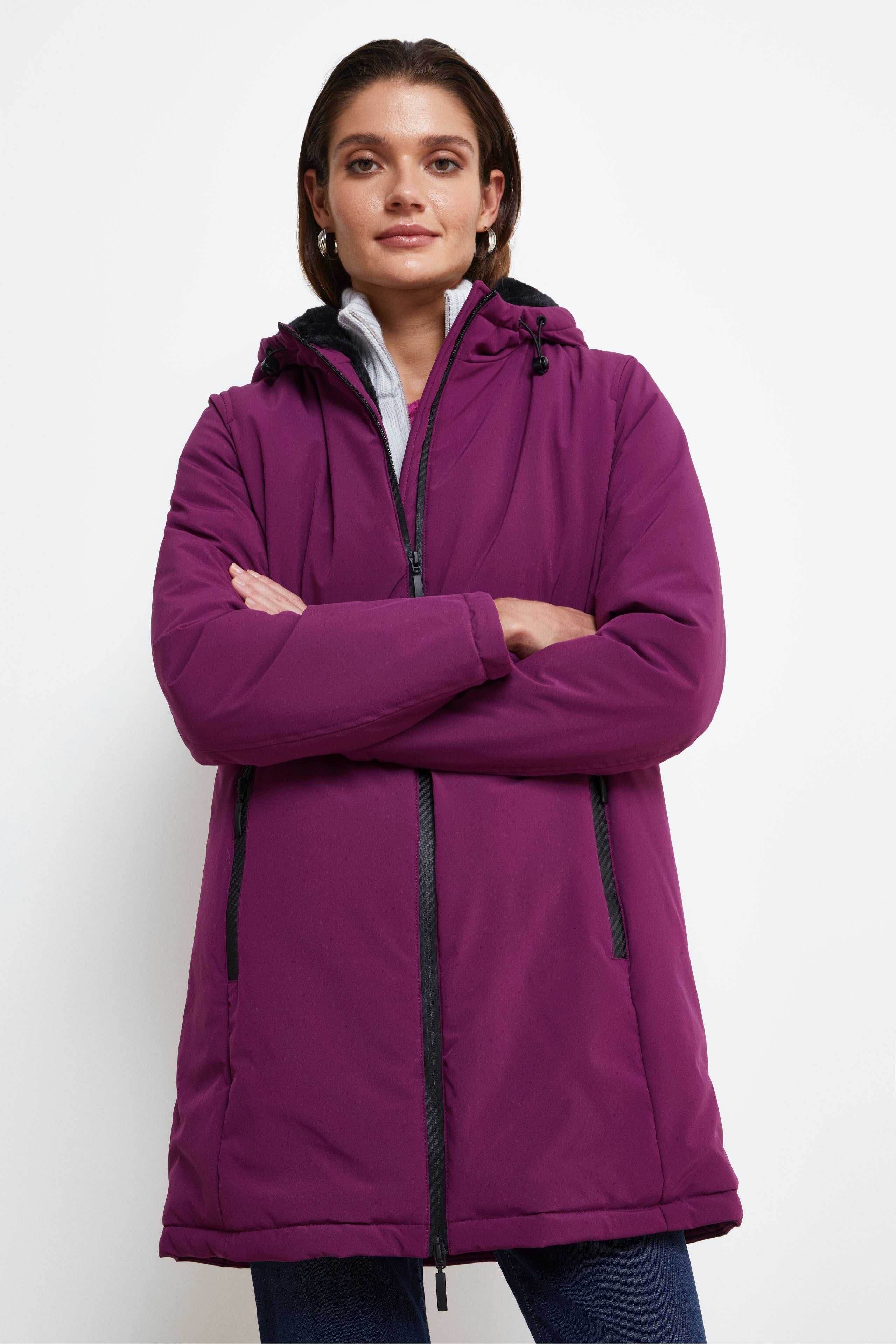 Long Jacket with Hood - PINK