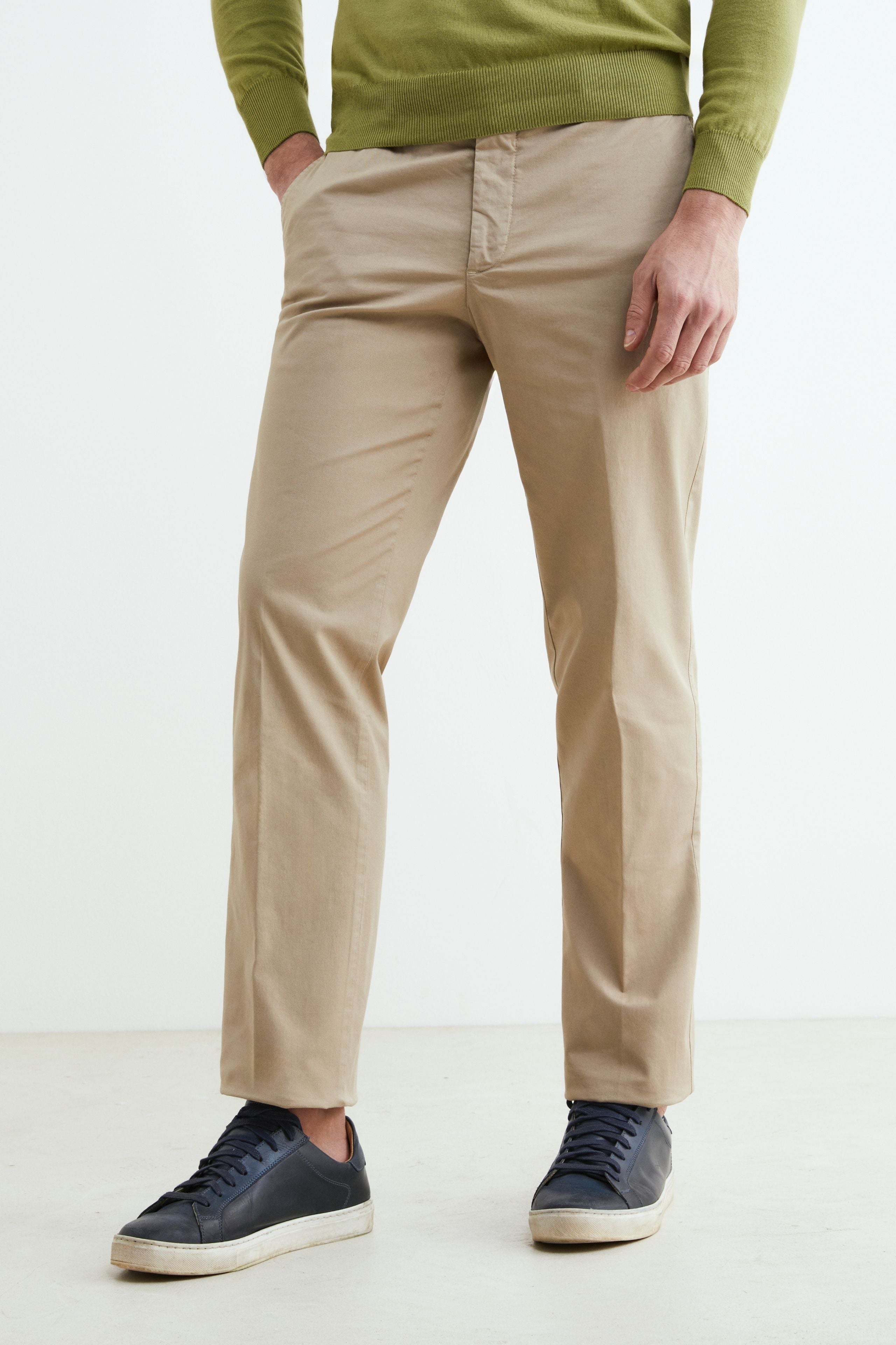 Slim cotton pants - BEIGE