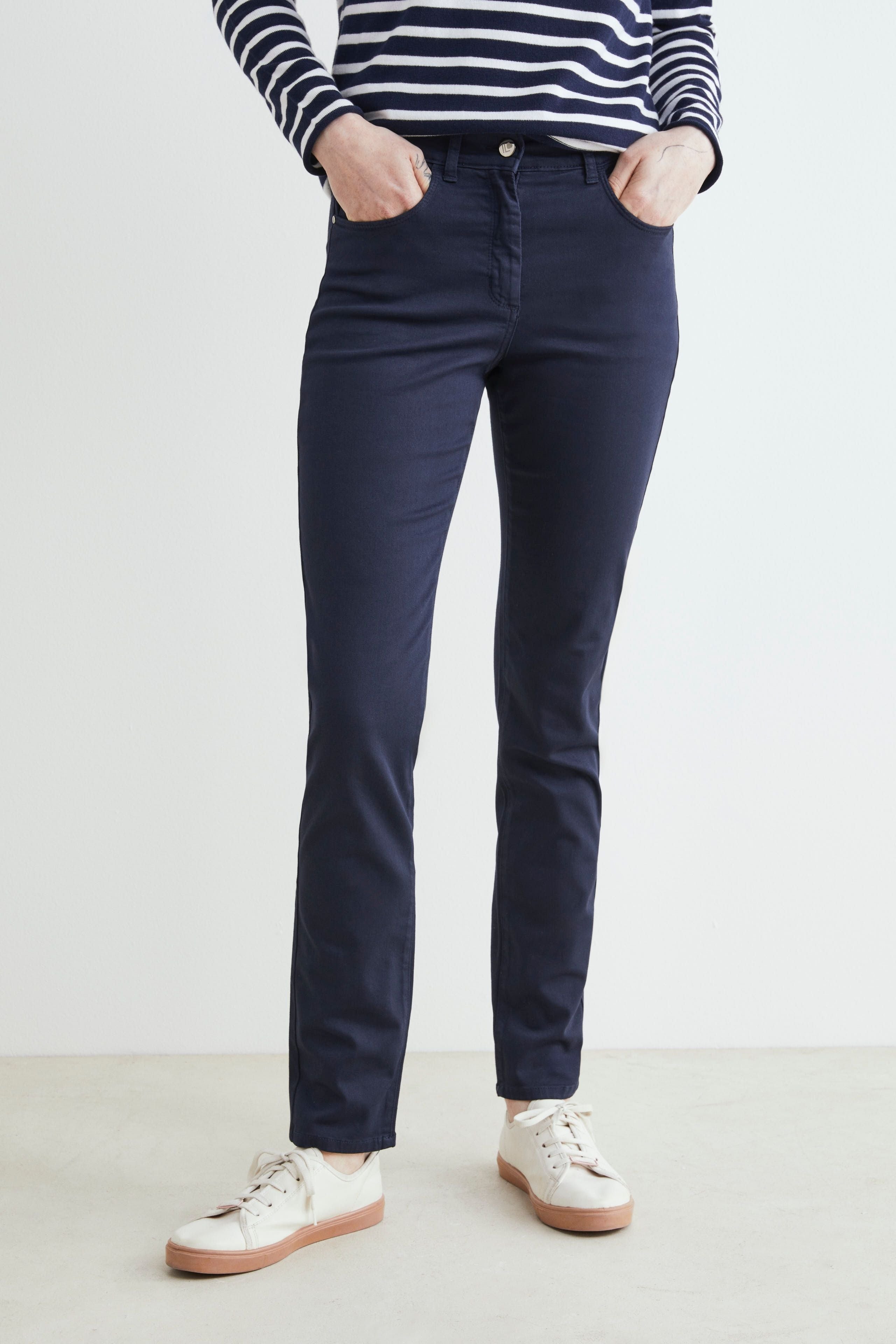 Pantaloni casual in cotone - BLU