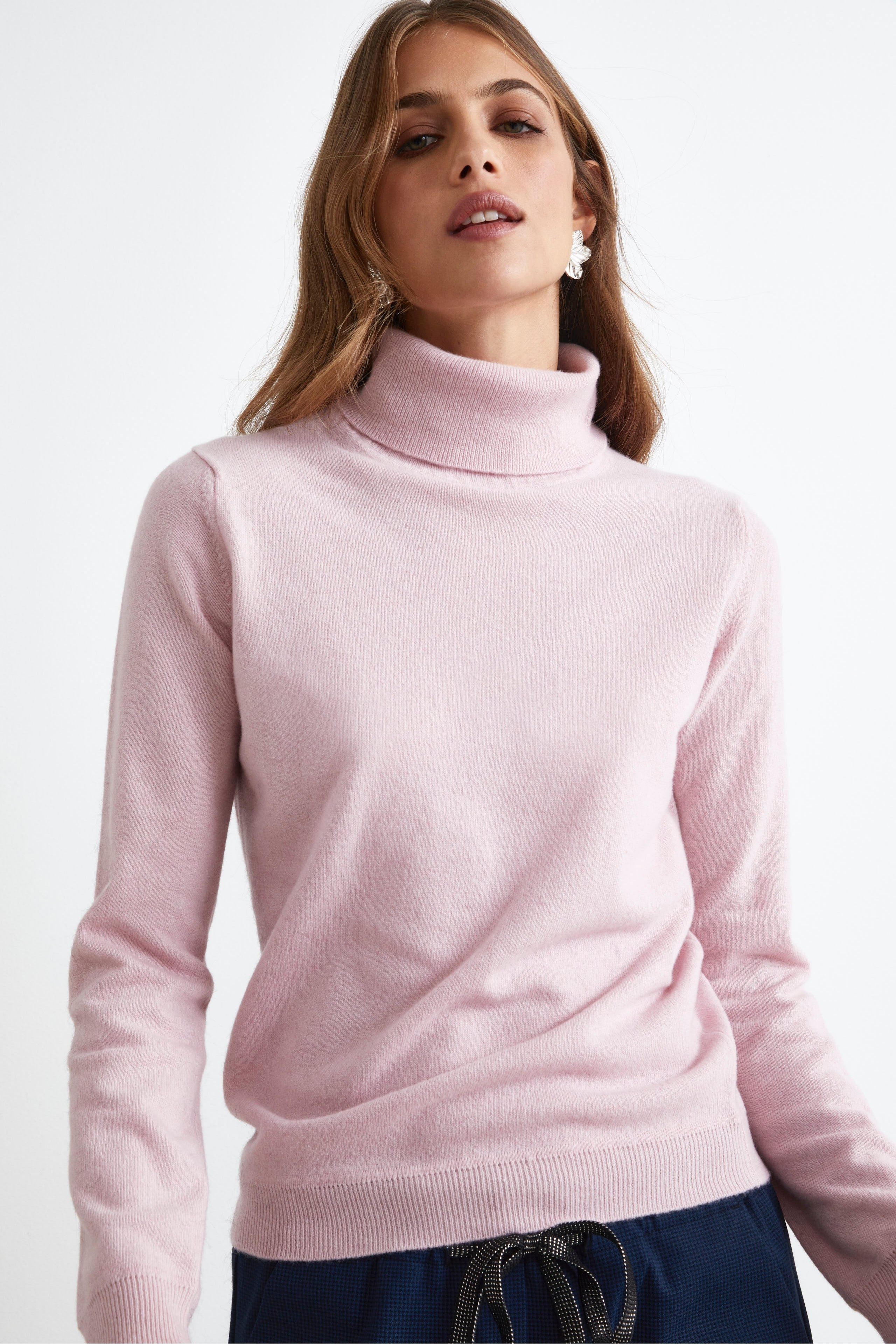 Pullover mit Stehkragen aus Wolle und Kaschmir - ROSA