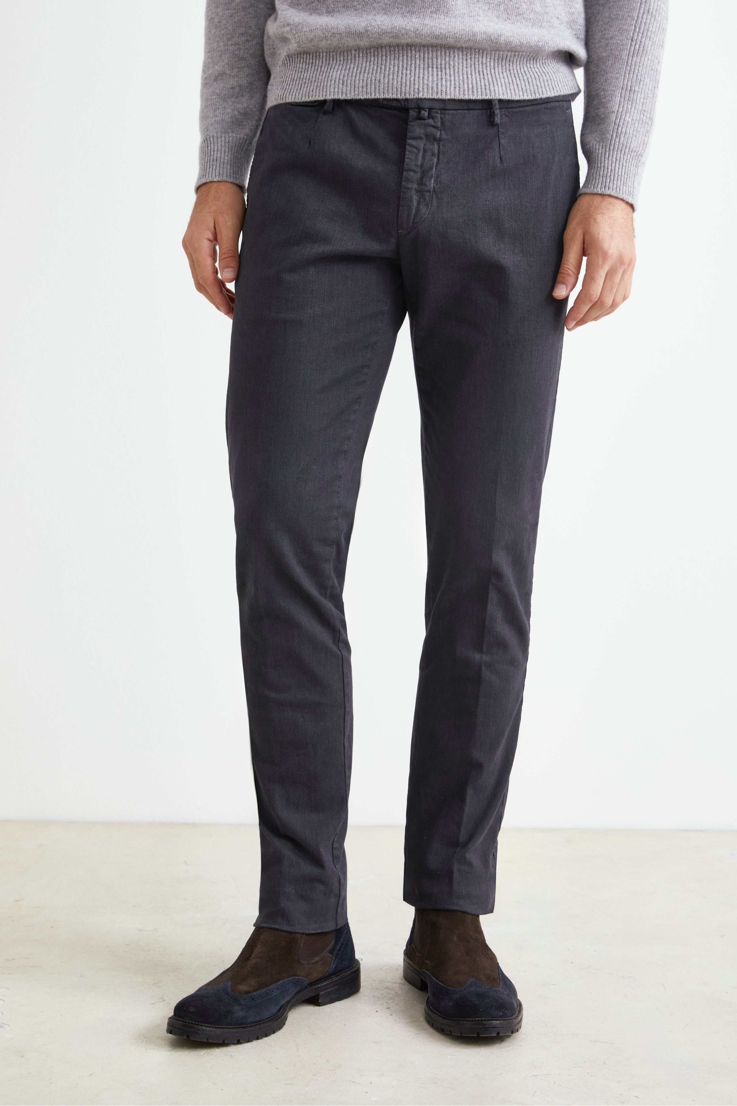 Pantalone Slim Fit in Cotone - OXFORD GRIGIO