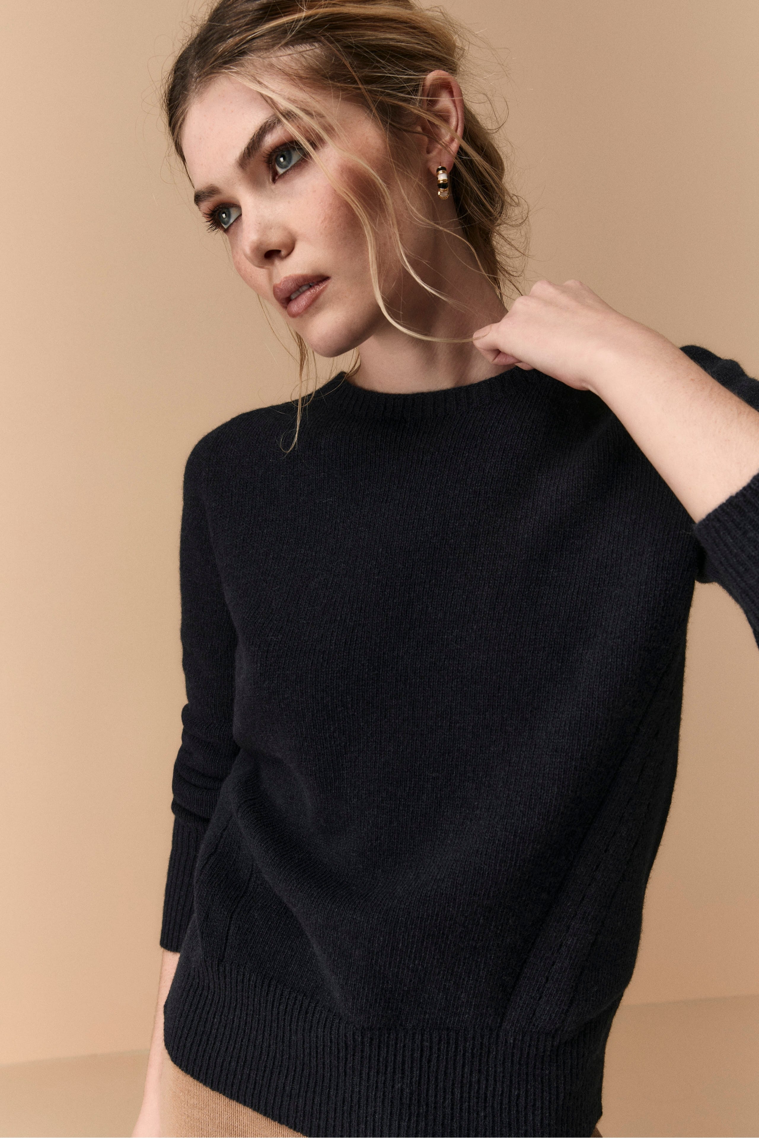 Crew Neck Sweater in Merino Wool - BLUE