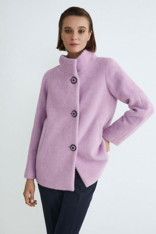 Kurzer Mantel aus Kunstpelz - Mauve