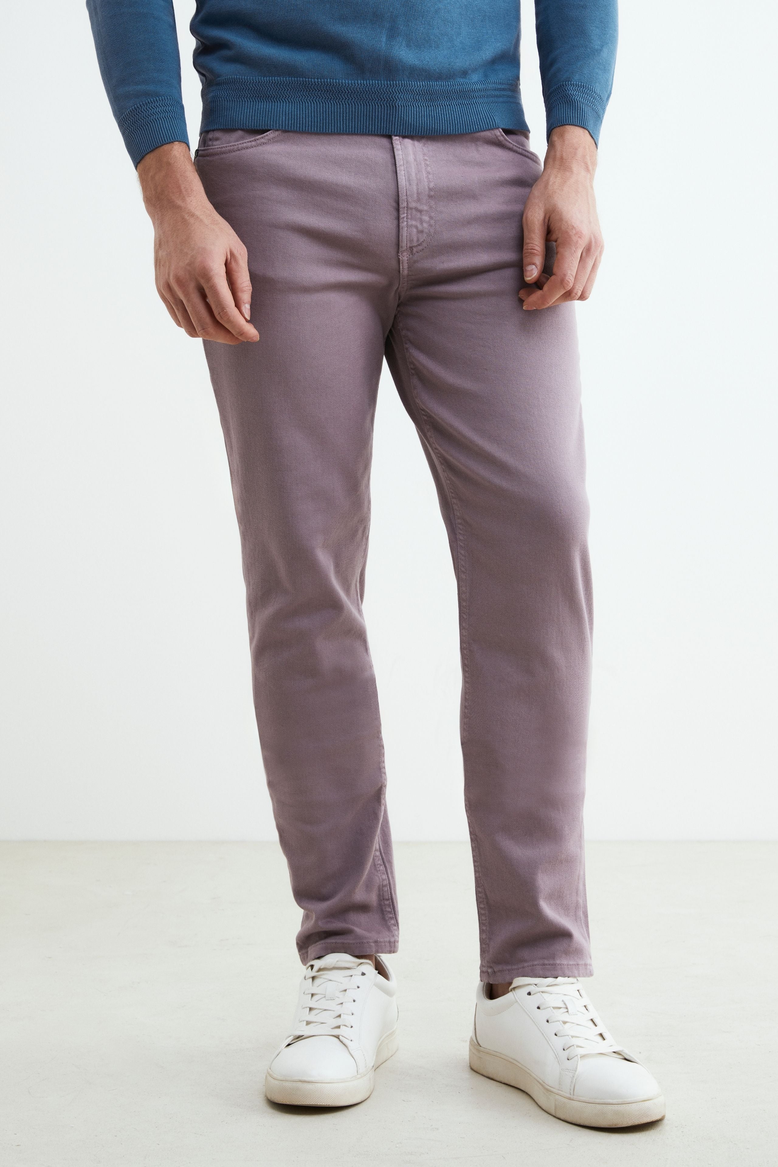 5-pocket cotton pants - Mauve