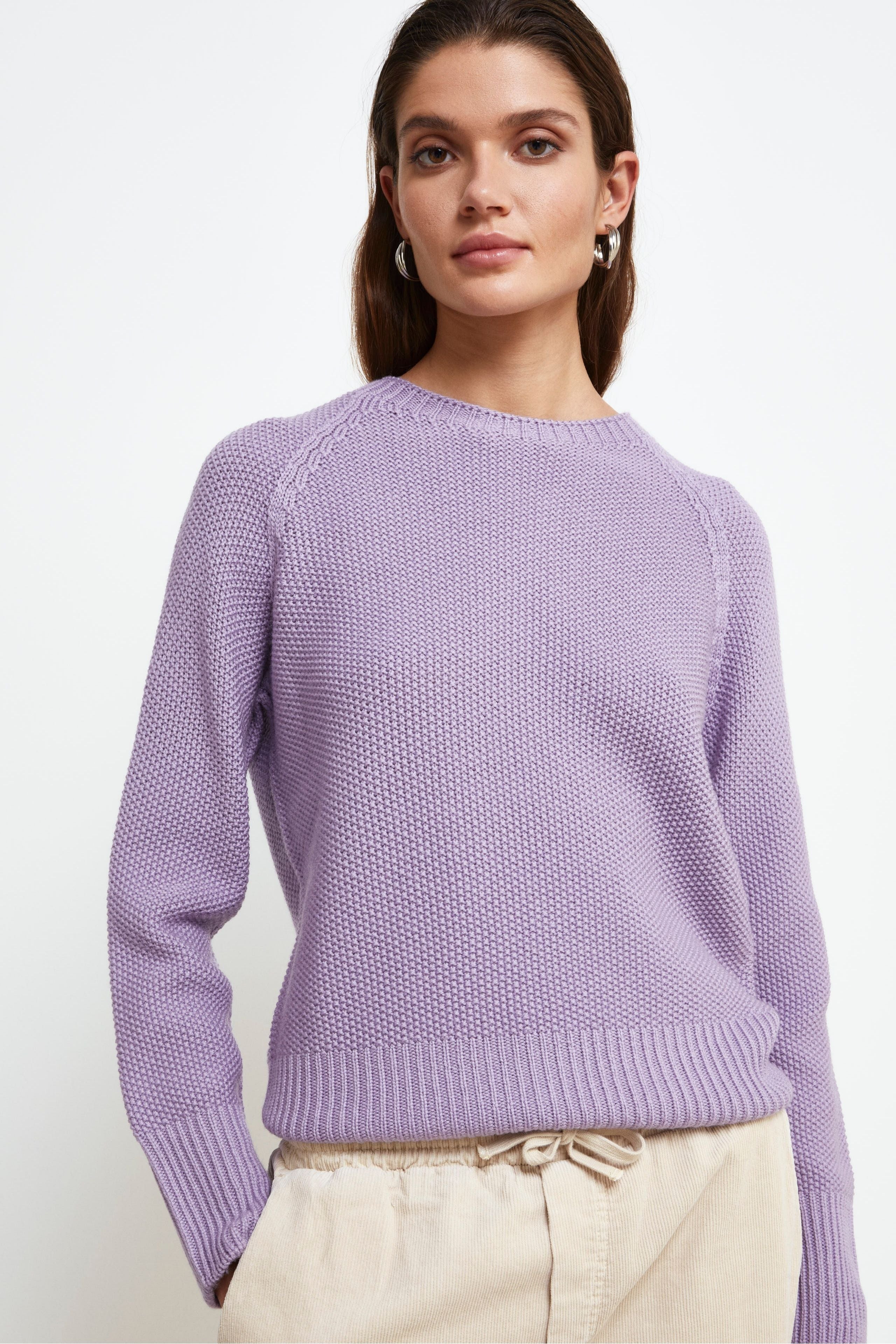 Maglia Girocollo in lana merino - LAVANDA