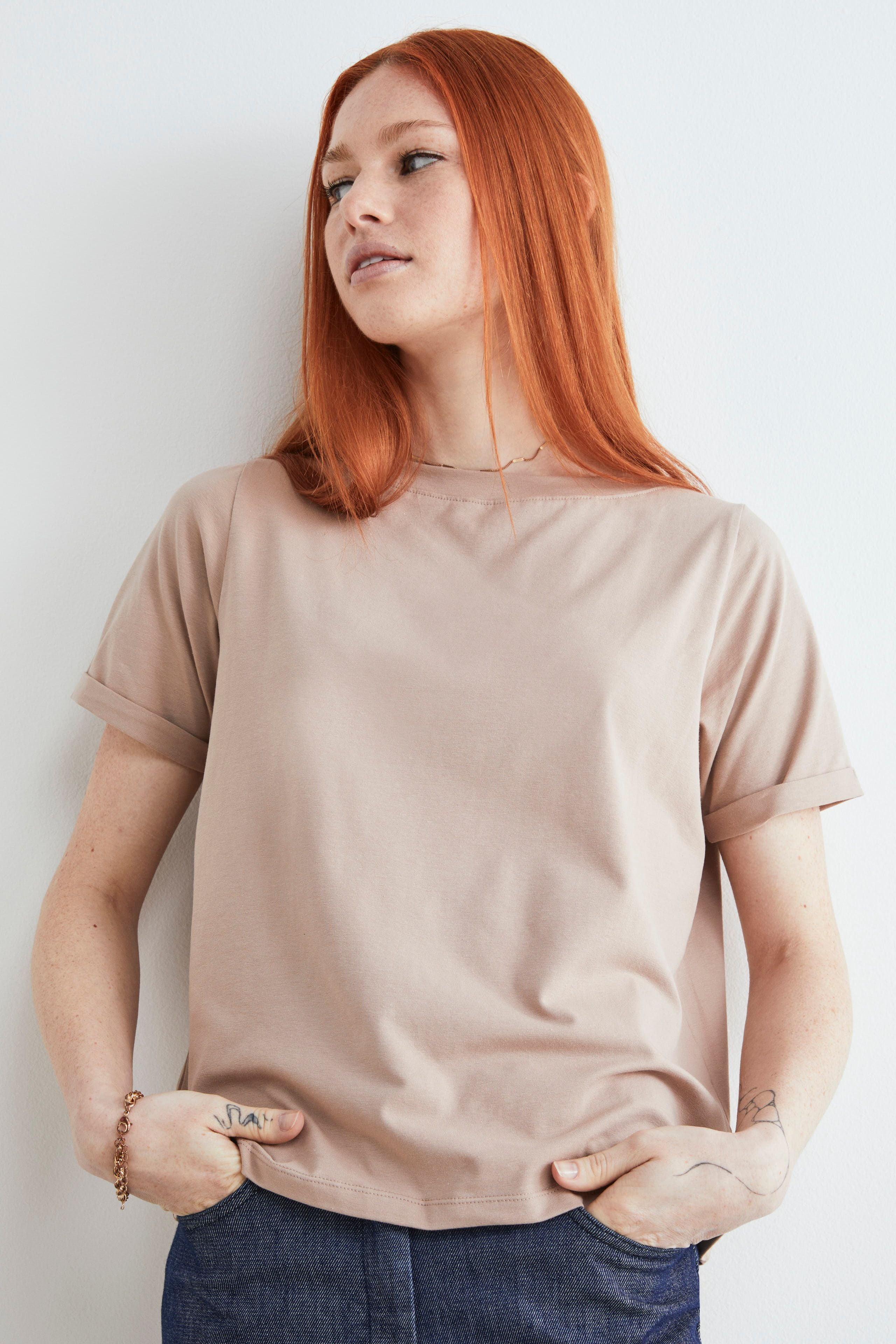 Cotton T-shirt - Light brown