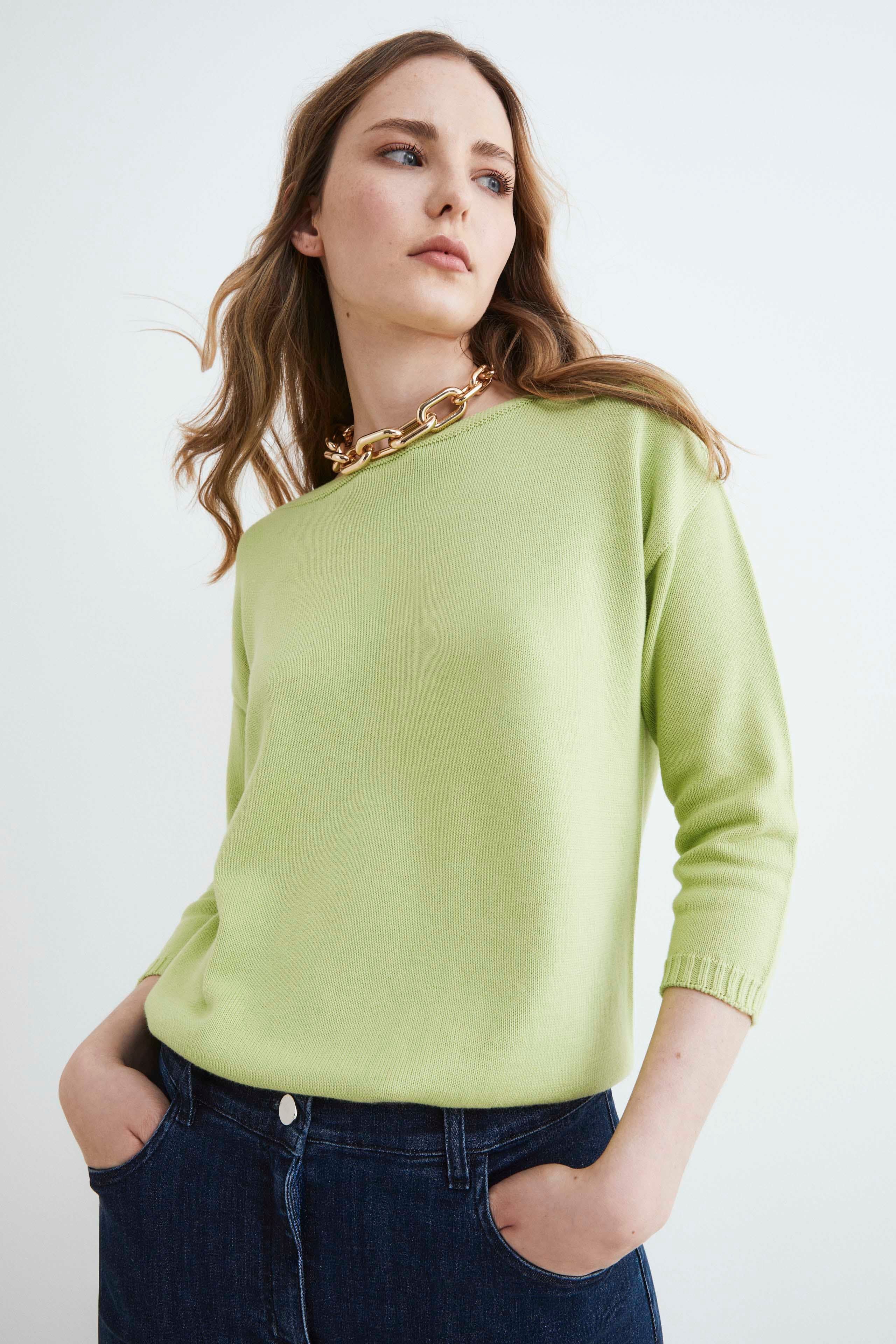 Colored cotton shirt - Vert