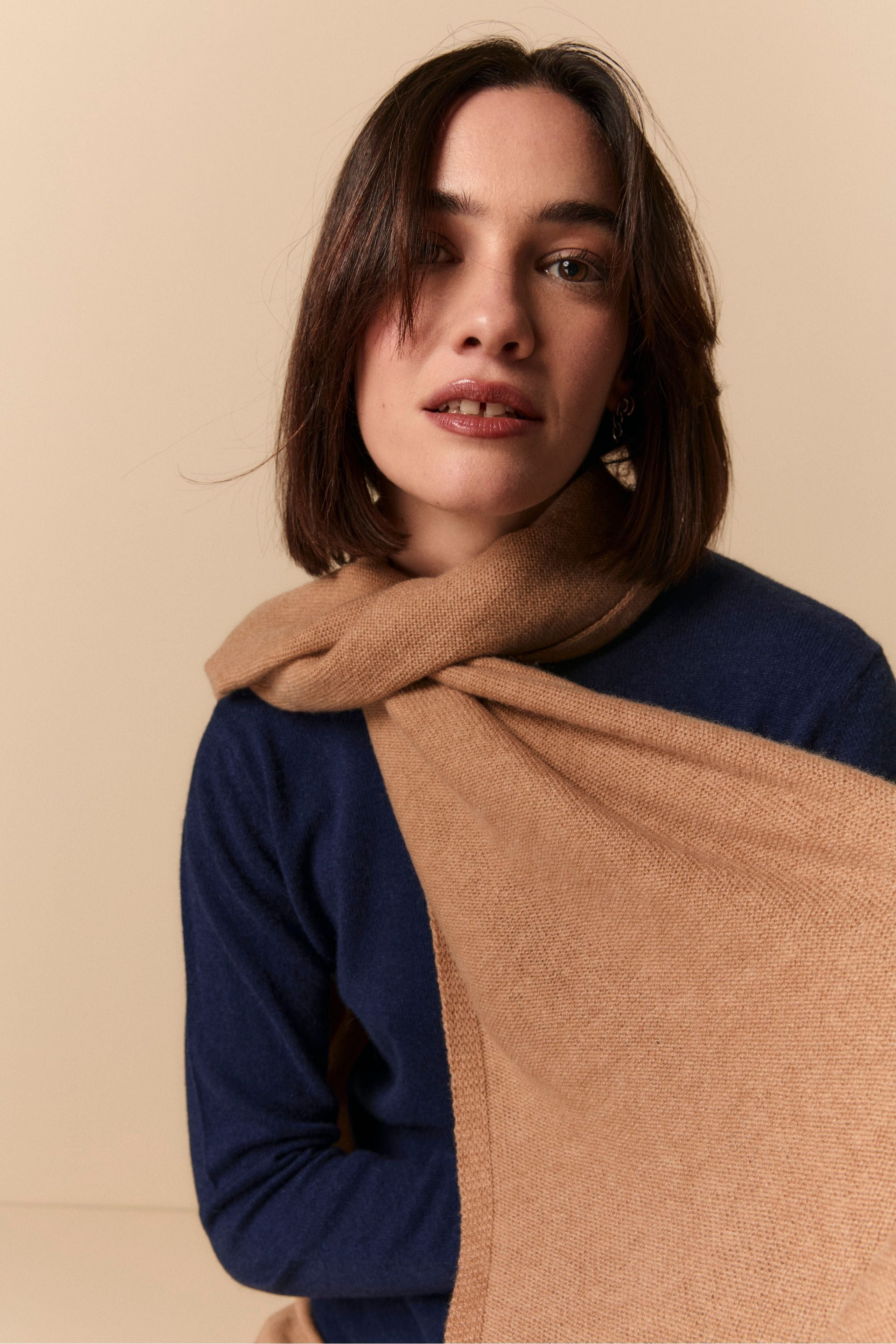 Cashmere scarf - CAMEL